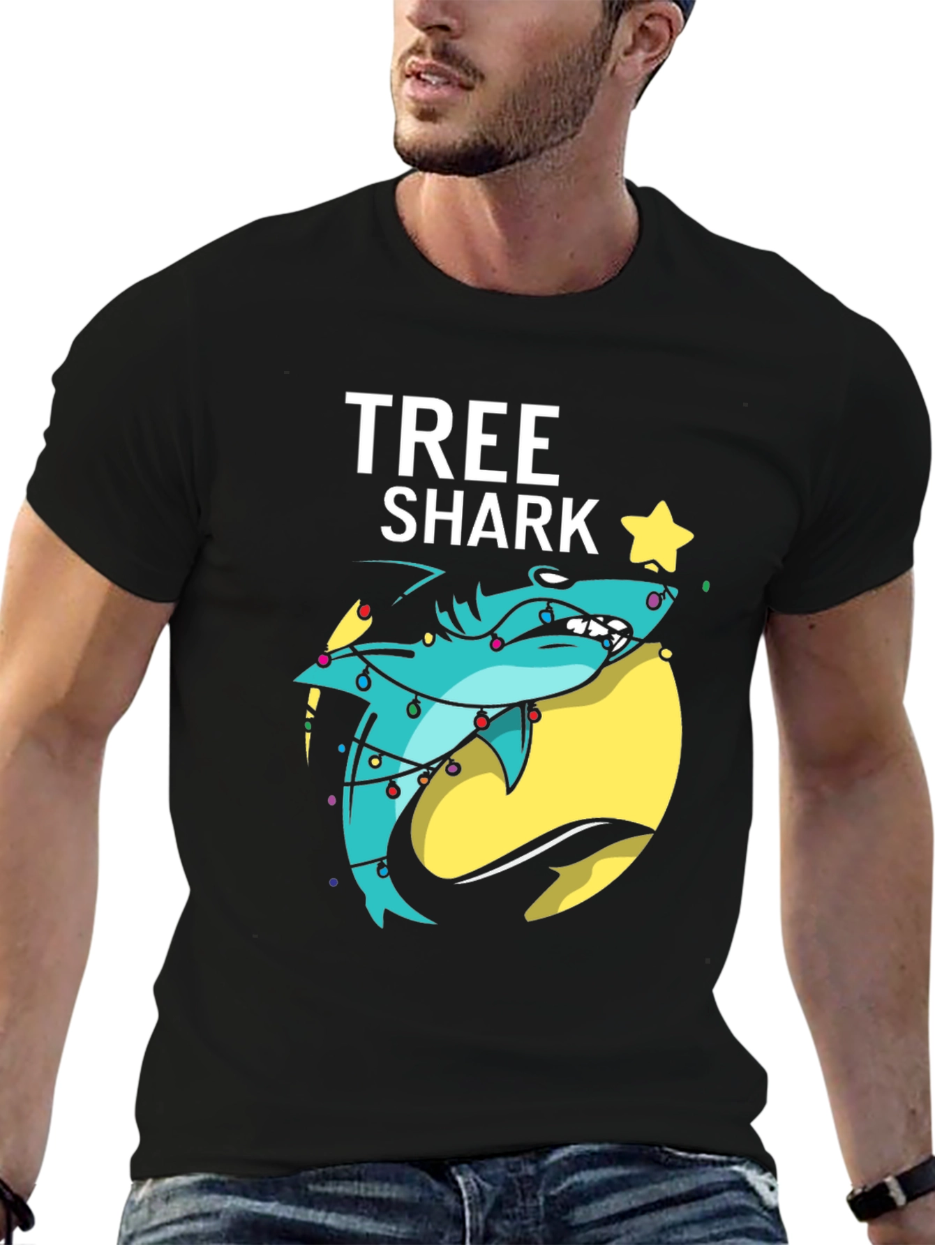 Tree Shark Christmas T-Shirt - Holiday Graphic Tee