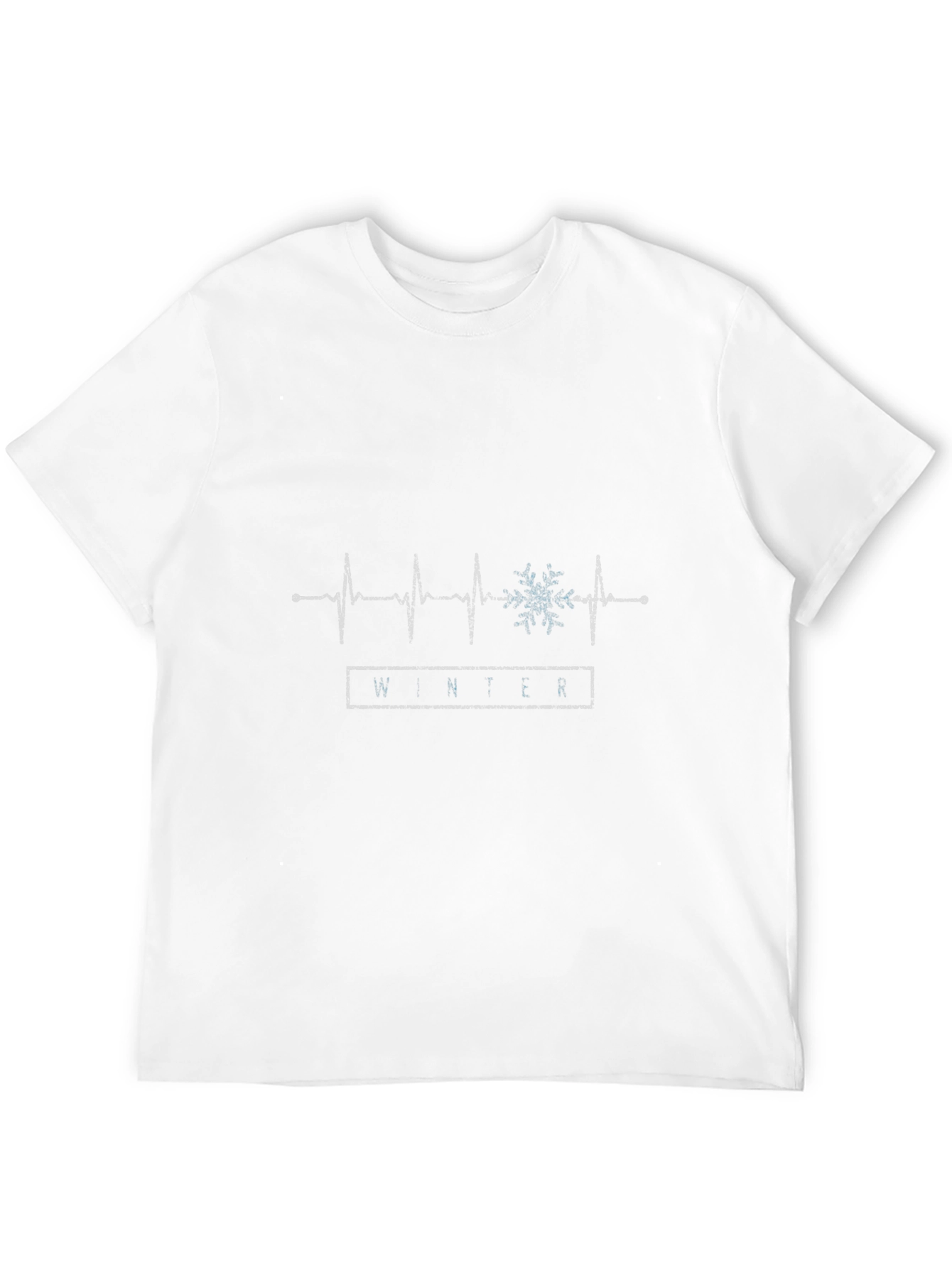 Winter Snowflake Heartbeat Black T-Shirt