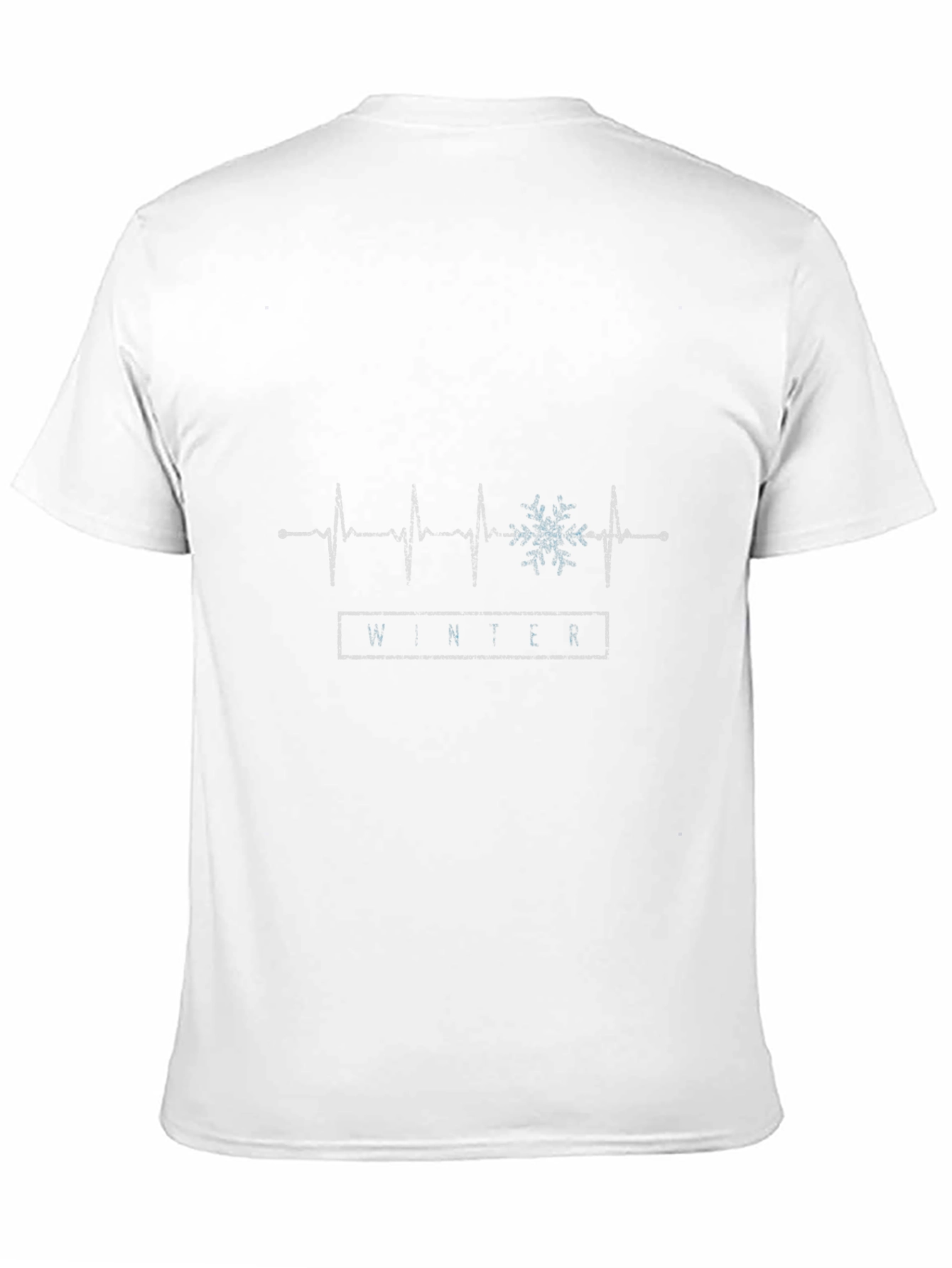 Winter Snowflake Heartbeat Black T-Shirt