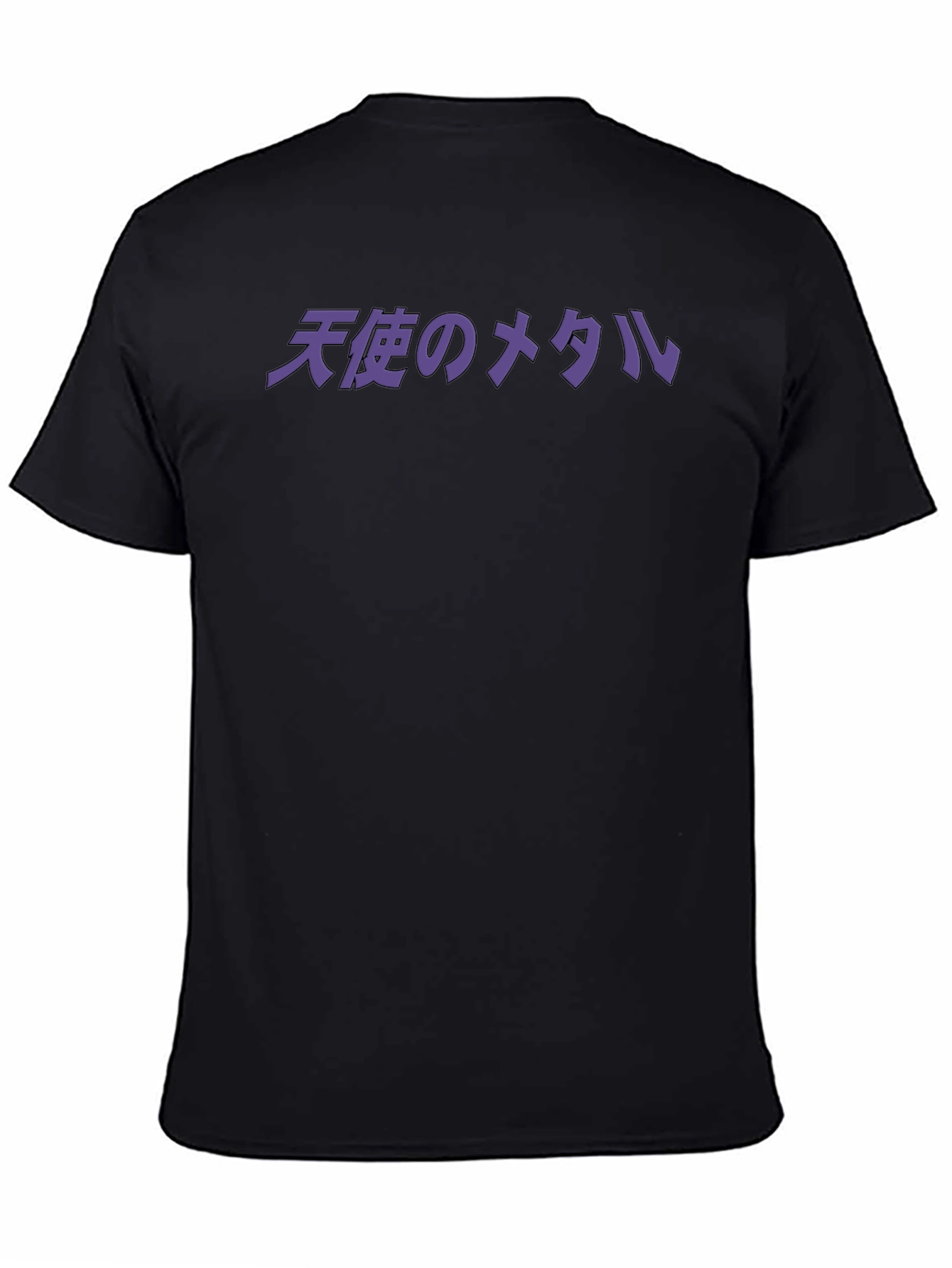 Angel Metal Text Graphic Black T-Shirt