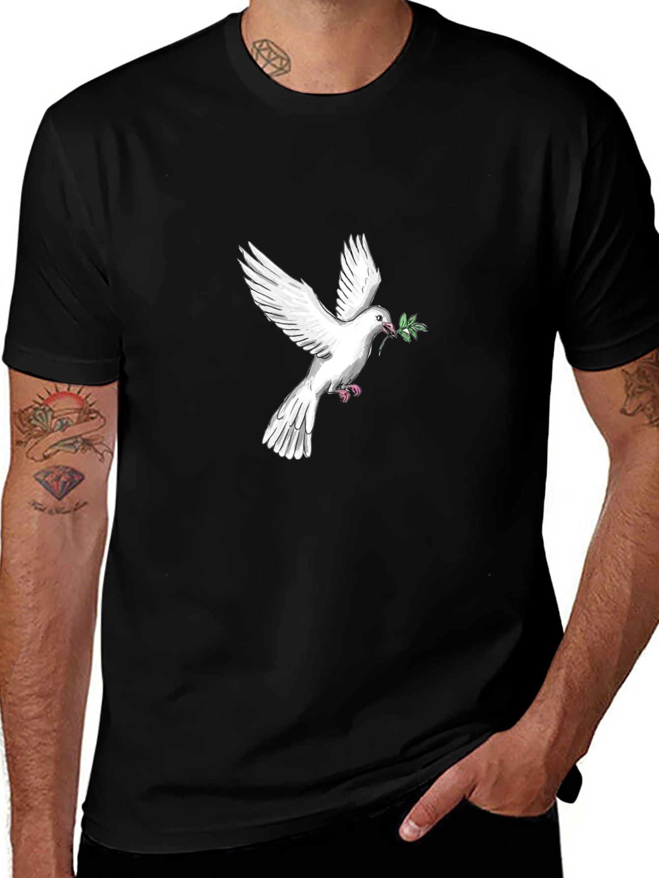 Dove Peace T-Shirt - Classic Black Tee