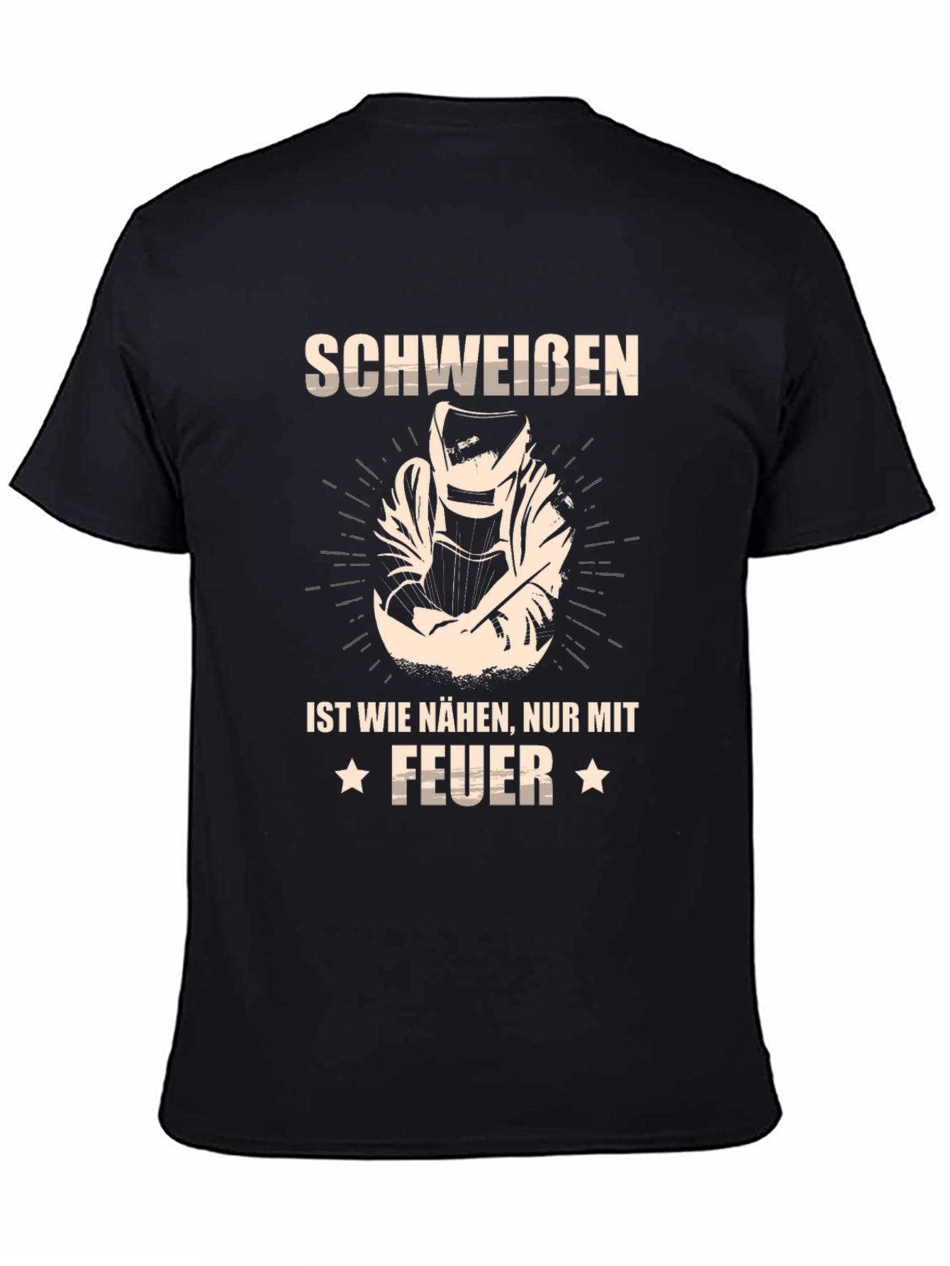 Welders Schweiben Feuer Black T-Shirt