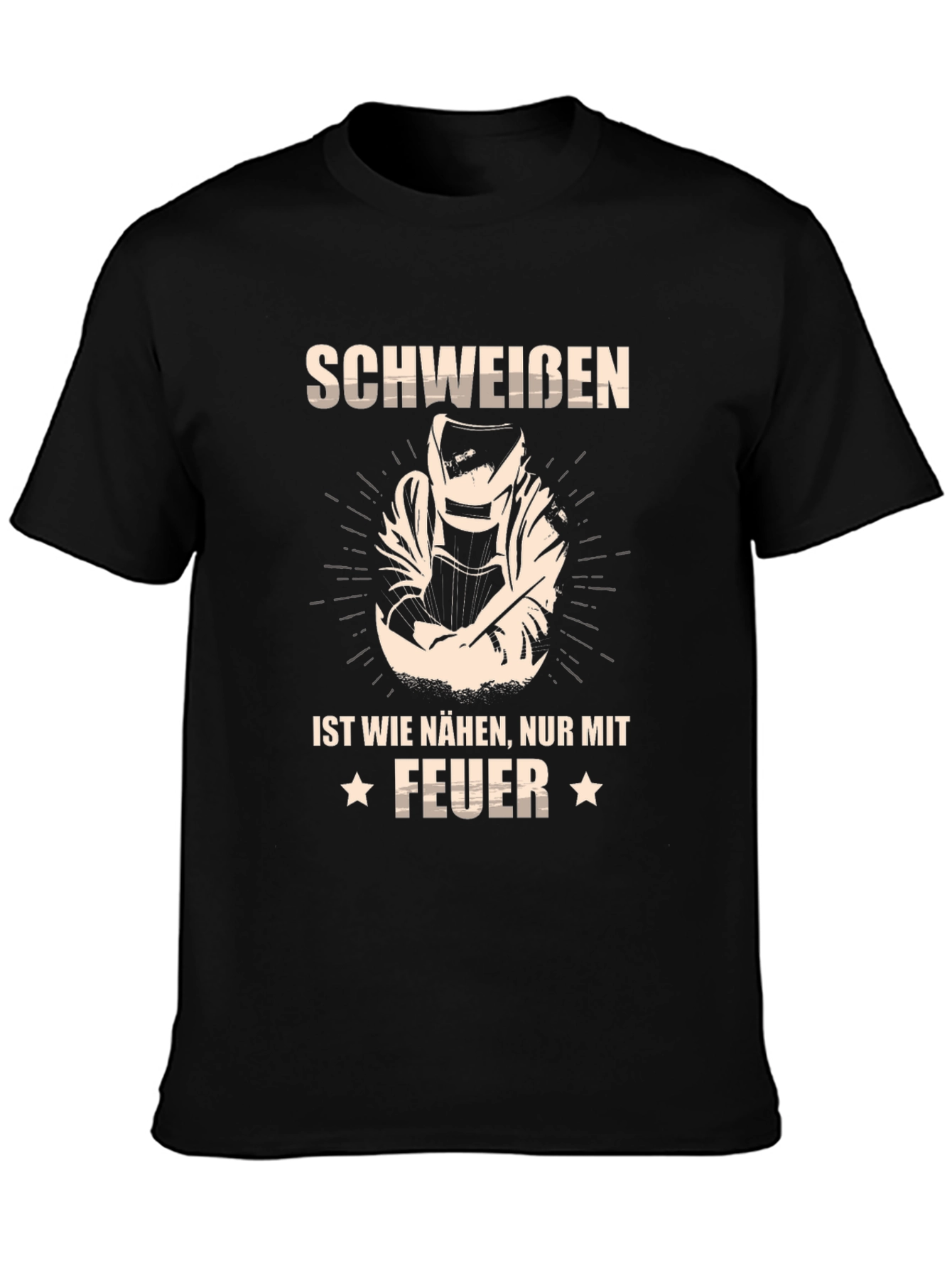 Welders Schweiben Feuer Black T-Shirt