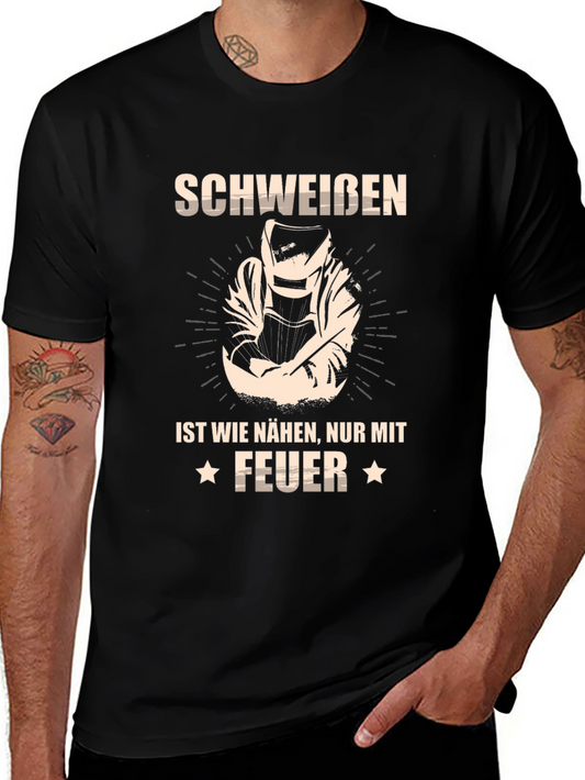 Welders Schweiben Feuer Black T-Shirt
