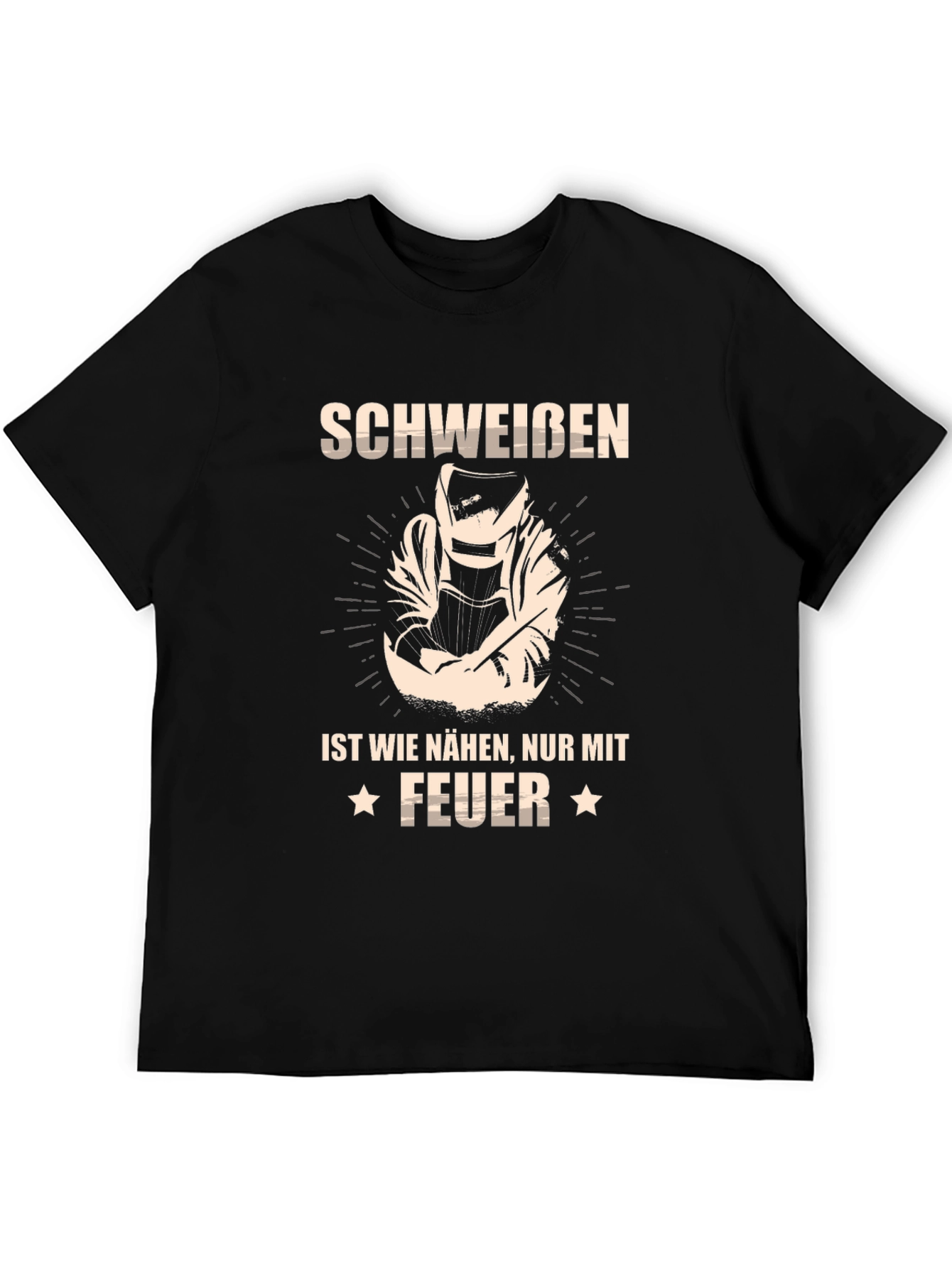 Welders Schweiben Feuer Black T-Shirt