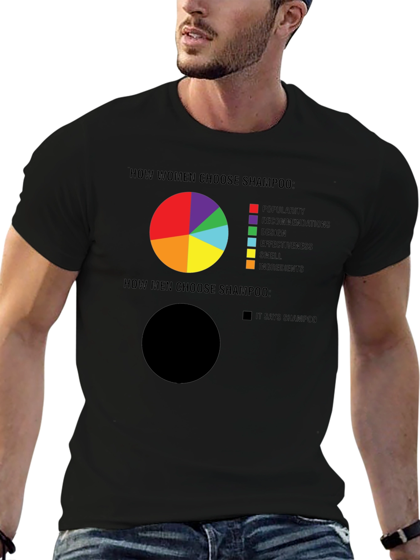 Humorous Shampoo Choice Graphic T-Shirt