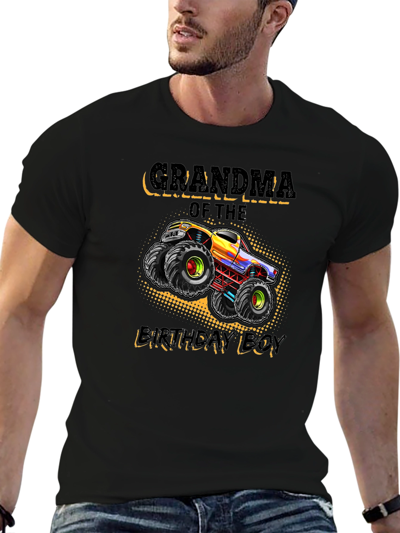 Grandma of the Birthday Boy Monster Truck T-Shirt