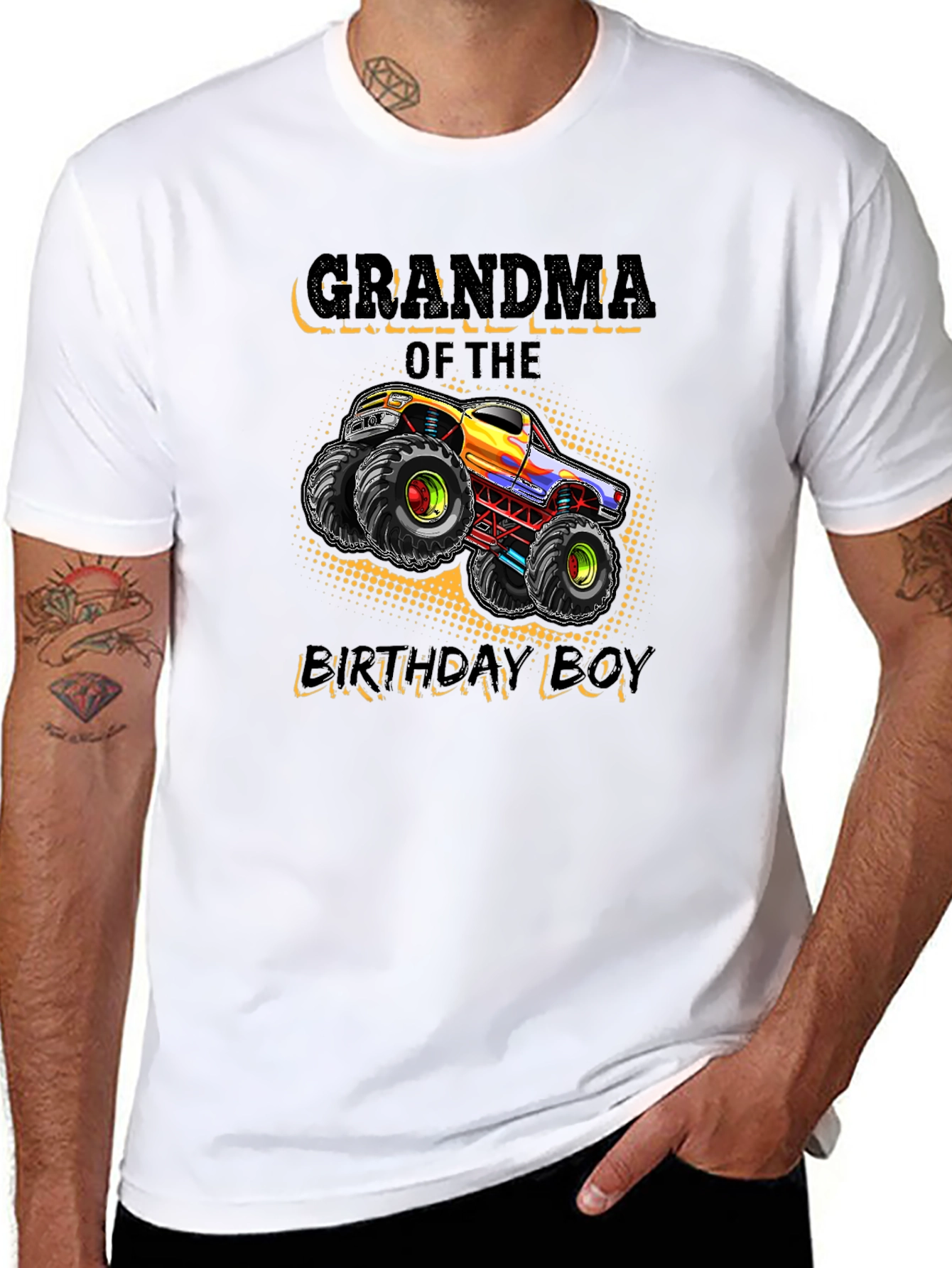 Grandma of the Birthday Boy Monster Truck T-Shirt
