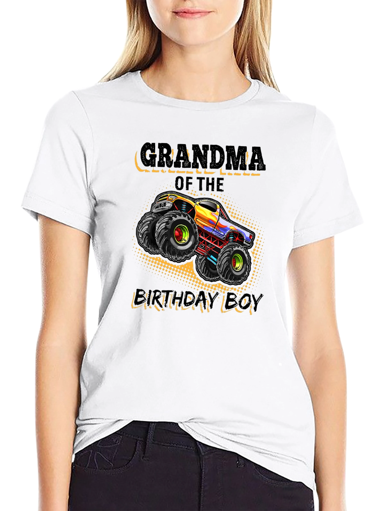 Grandma of the Birthday Boy Monster Truck T-Shirt