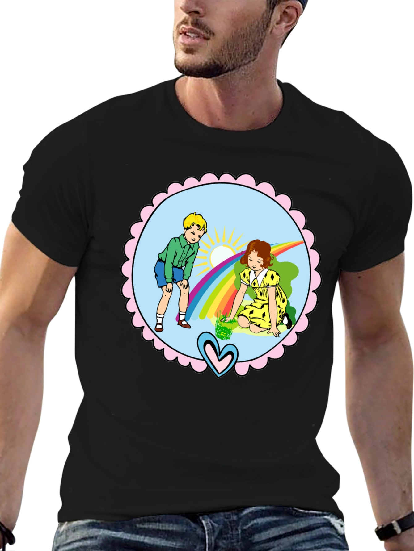 Retro Kids Rainbow Graphic Tee