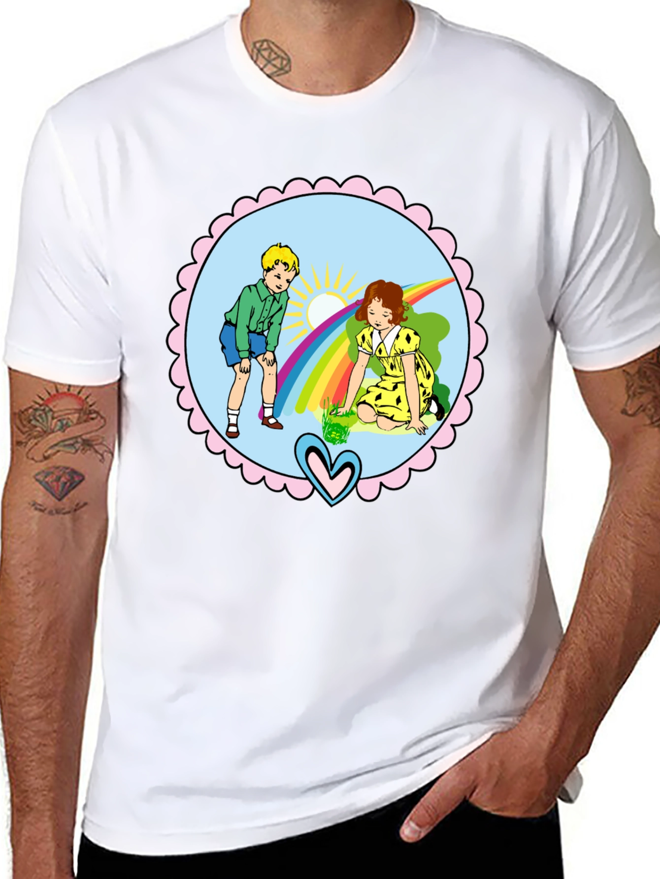 Retro Kids Rainbow Graphic Tee