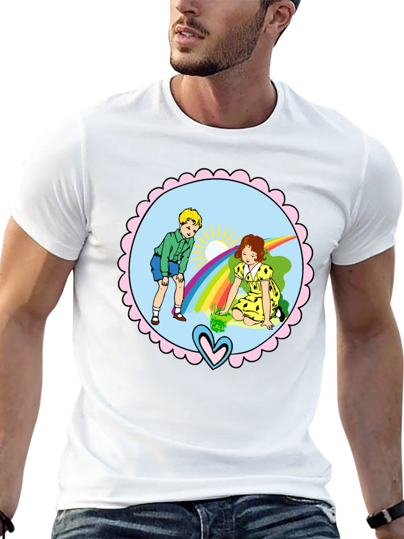 Retro Kids Rainbow Graphic Tee