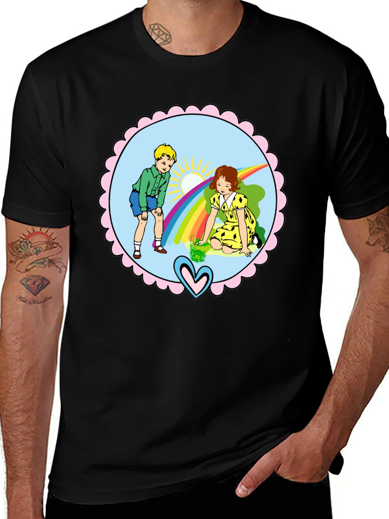 Retro Kids Rainbow Graphic Tee