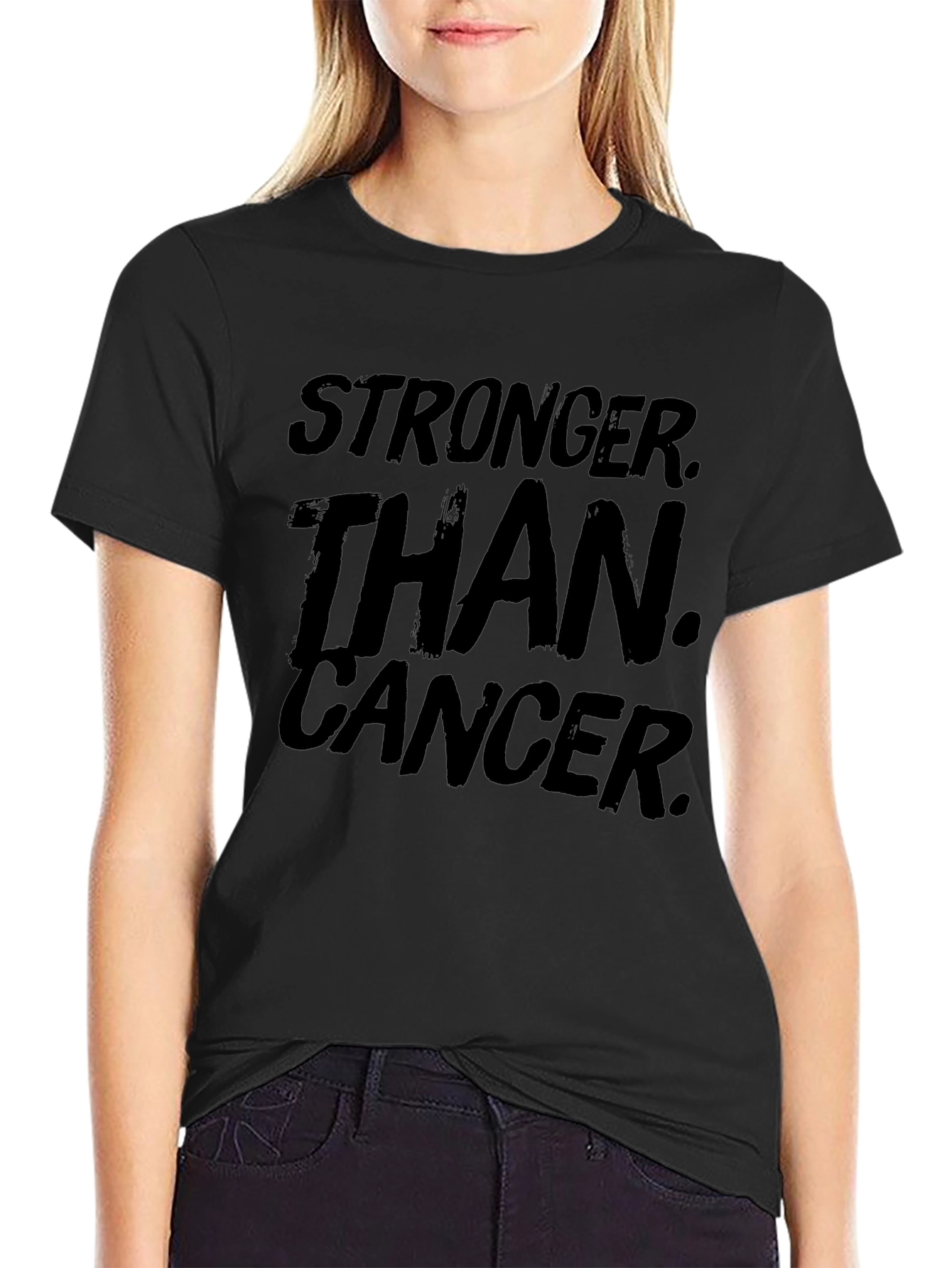 Stronger Than Cancer Black Graphic Tee