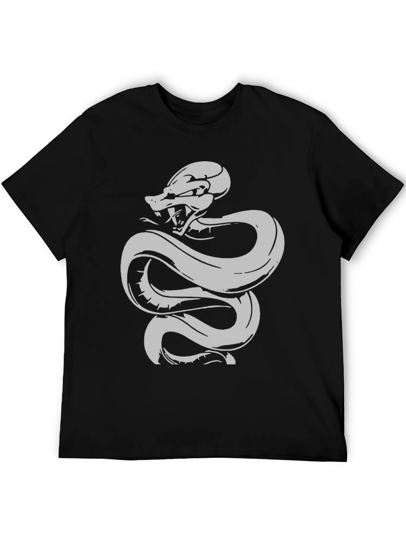 Snake Graphic Print Black T-Shirt