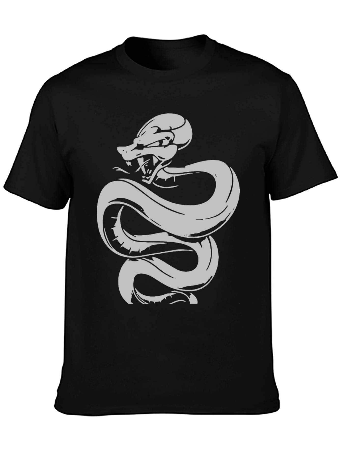 Snake Graphic Print Black T-Shirt