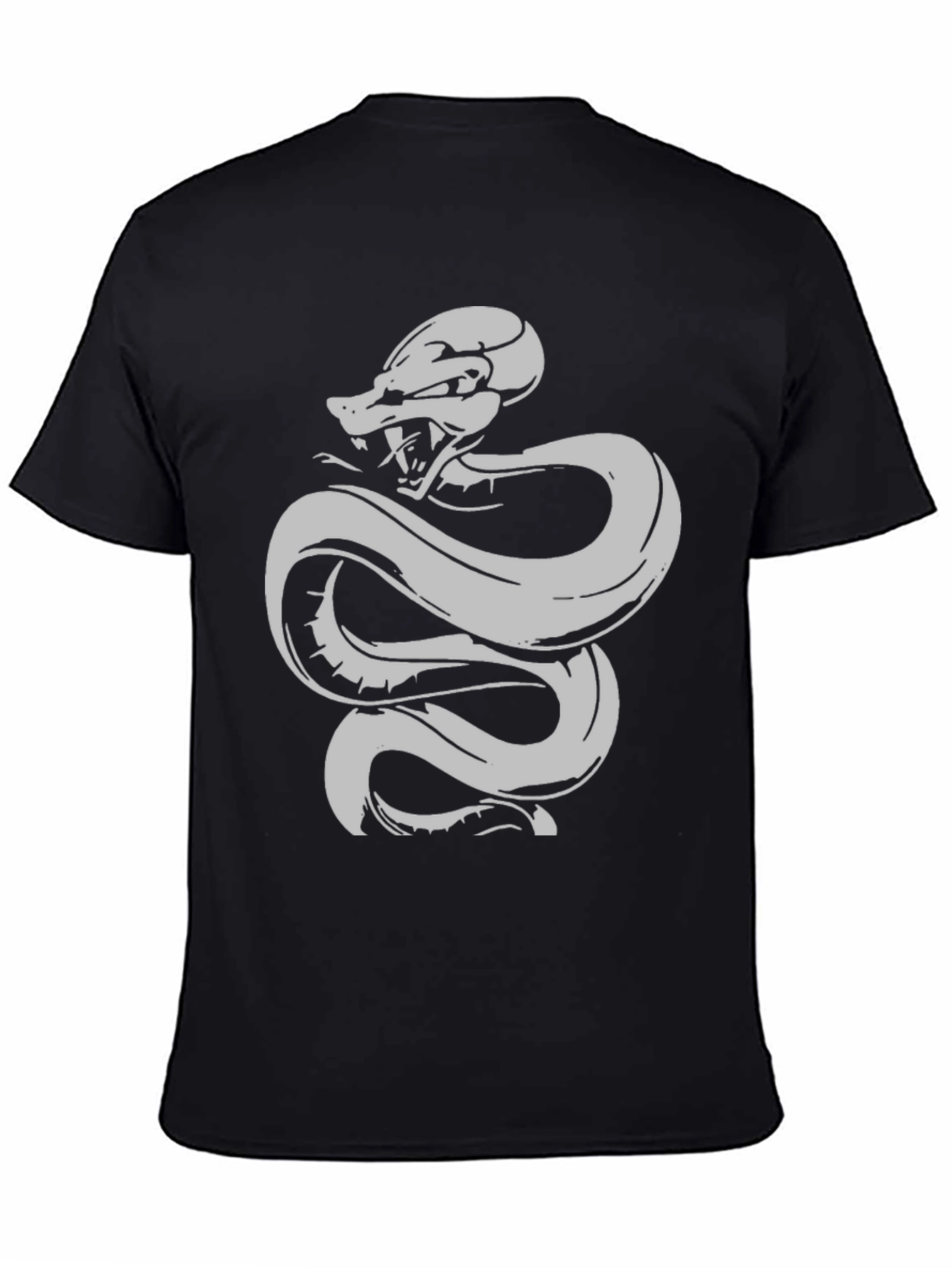 Snake Graphic Print Black T-Shirt