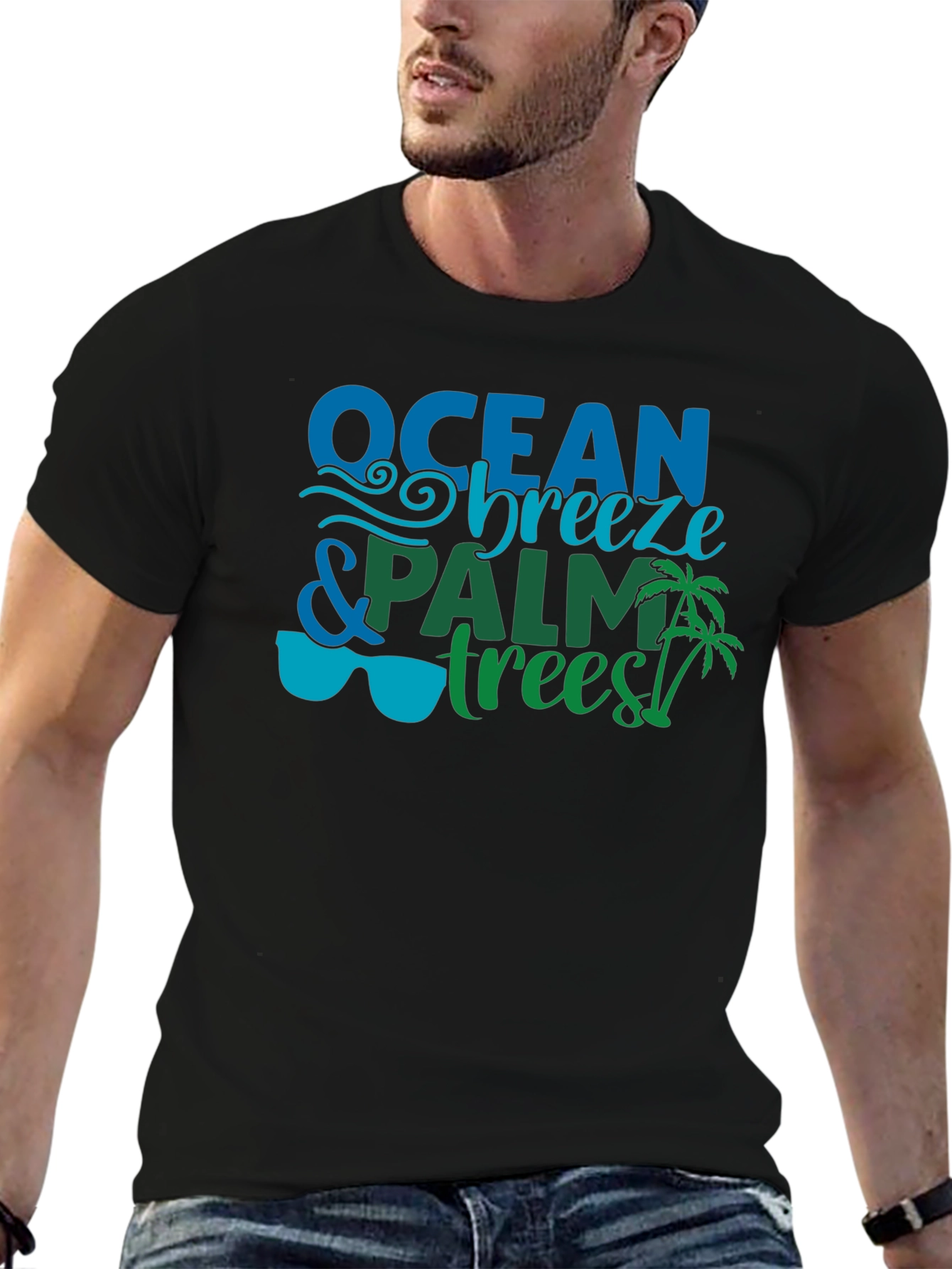 Ocean Breeze & Palm Trees Graphic Tee