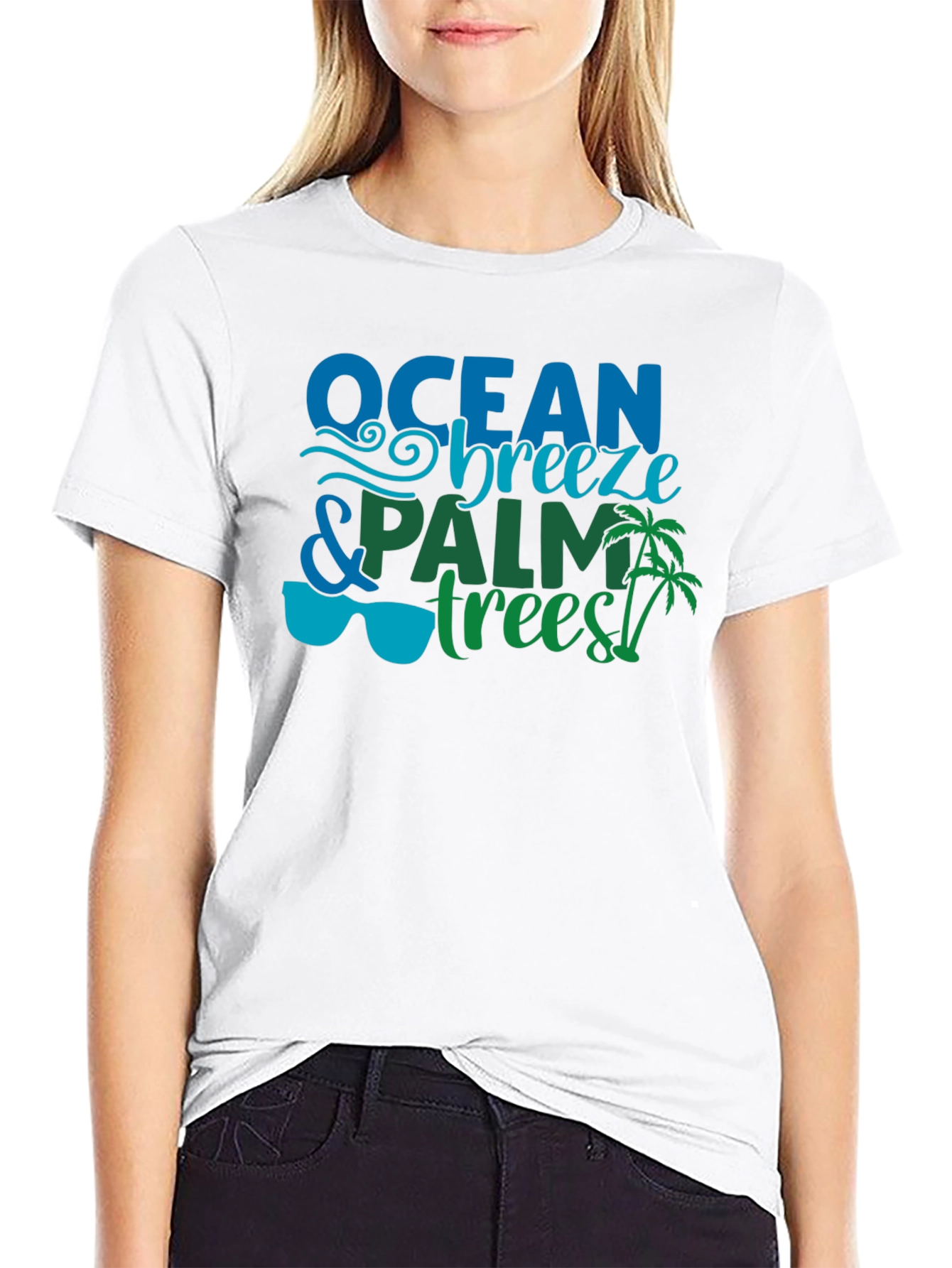 Ocean Breeze & Palm Trees Graphic Tee