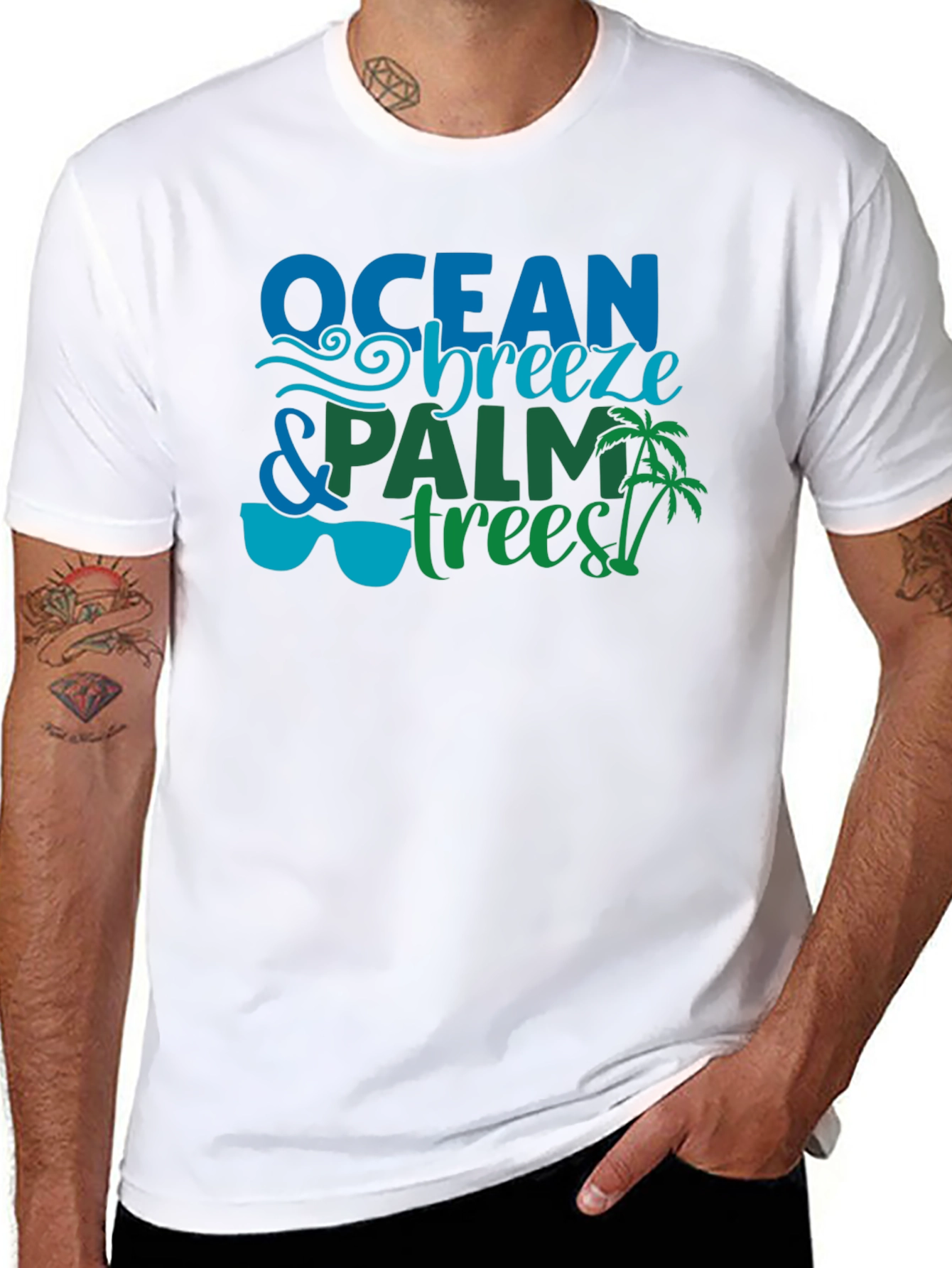 Ocean Breeze & Palm Trees Graphic Tee