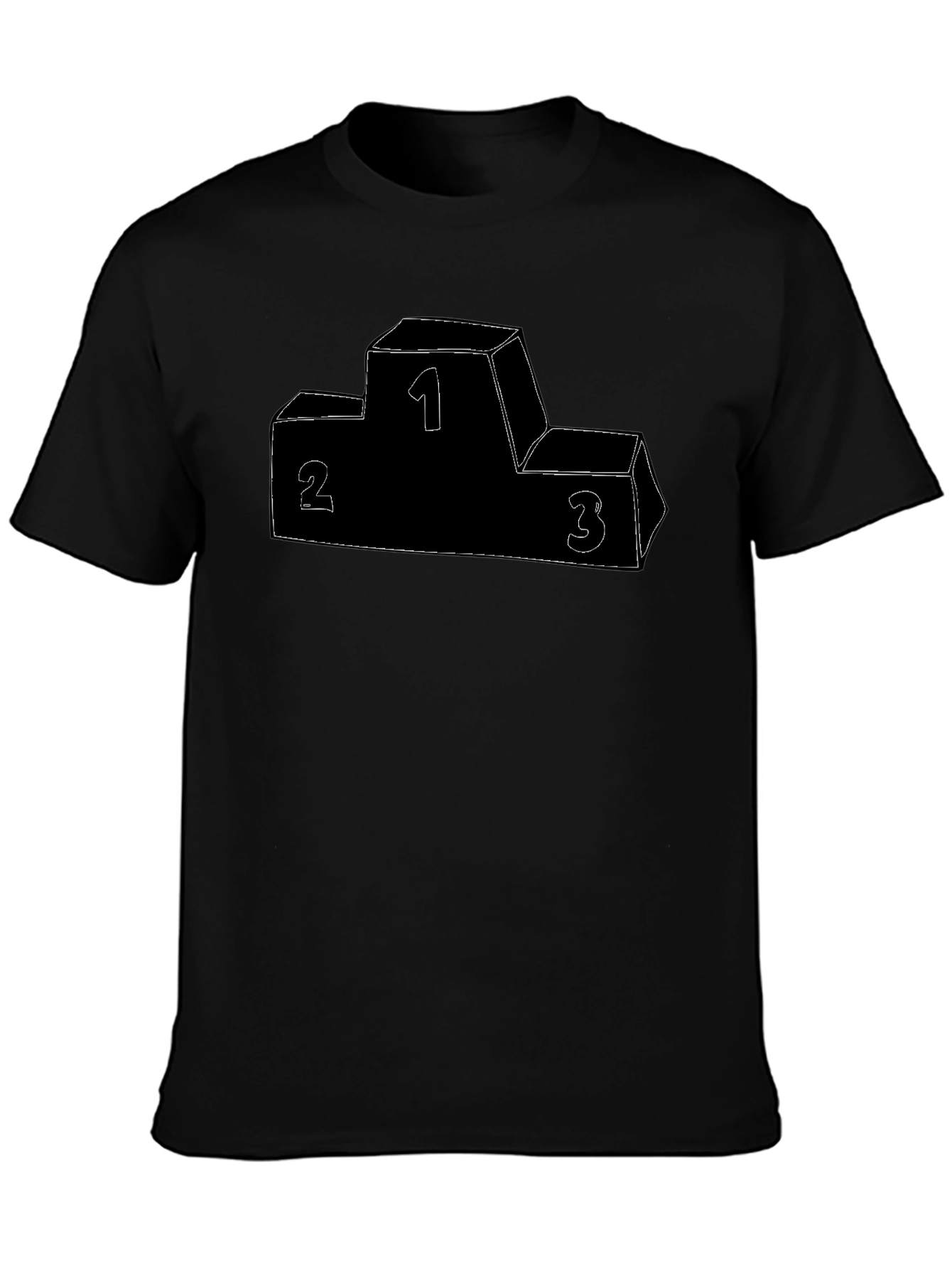 Winners Podium Graphic Tee - Black Cotton T-Shirt