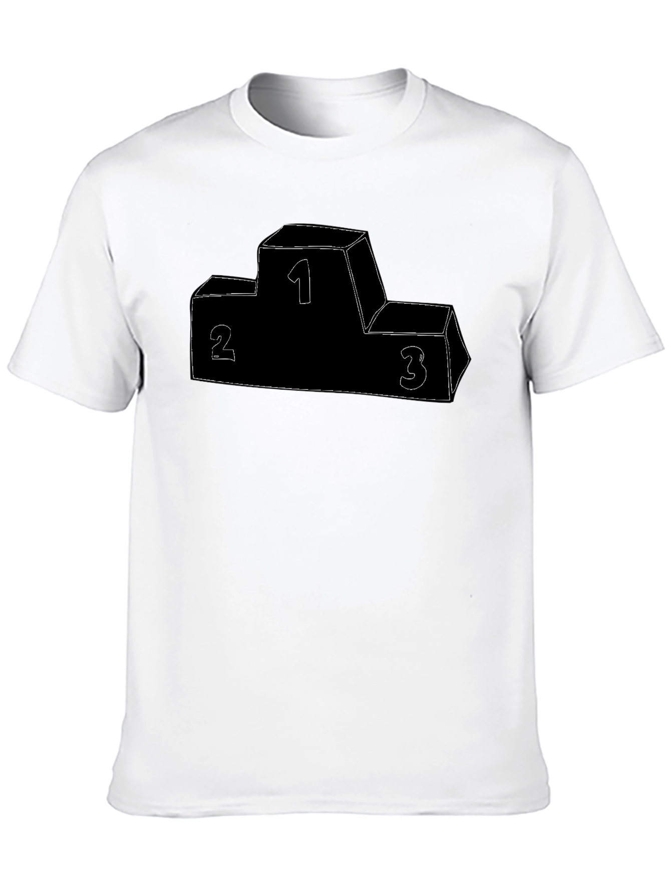 Winners Podium Graphic Tee - Black Cotton T-Shirt