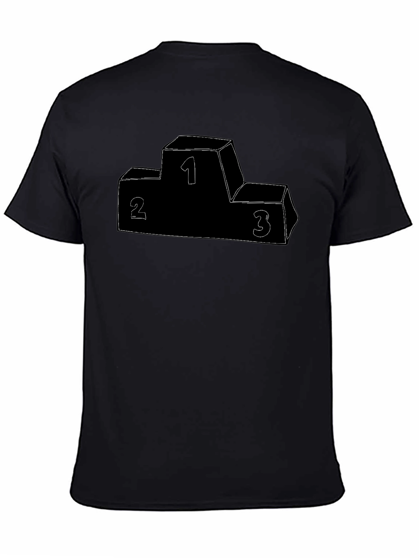Winners Podium Graphic Tee - Black Cotton T-Shirt