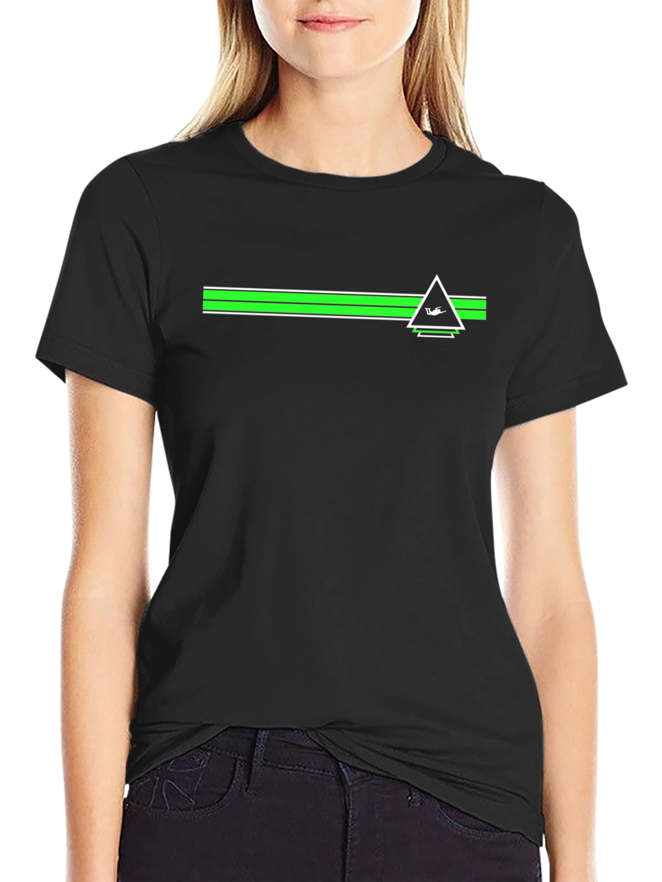 Geometric Green Graphic Tee - Modern Casual Style