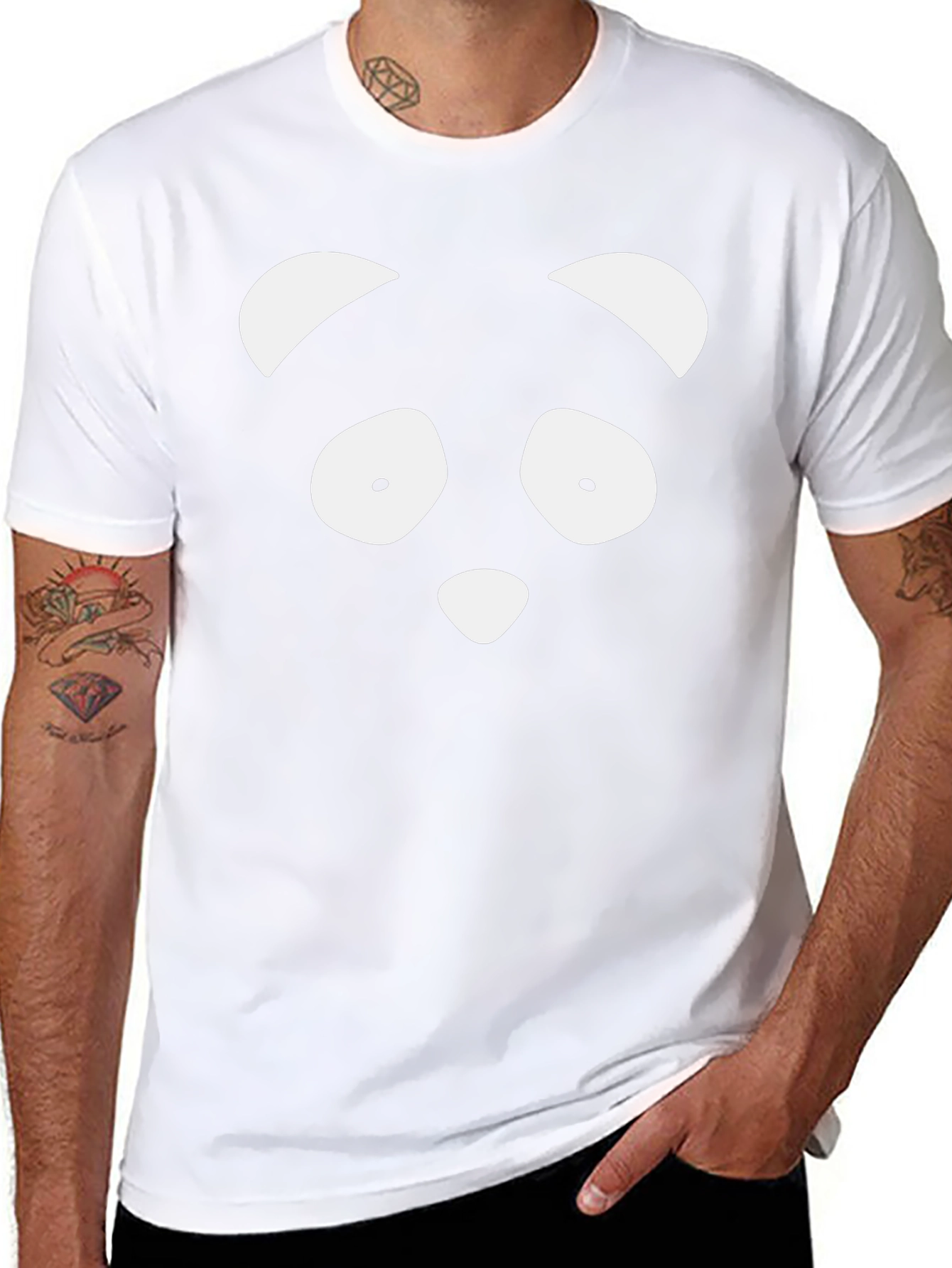 Panda Face Graphic Print T-Shirt