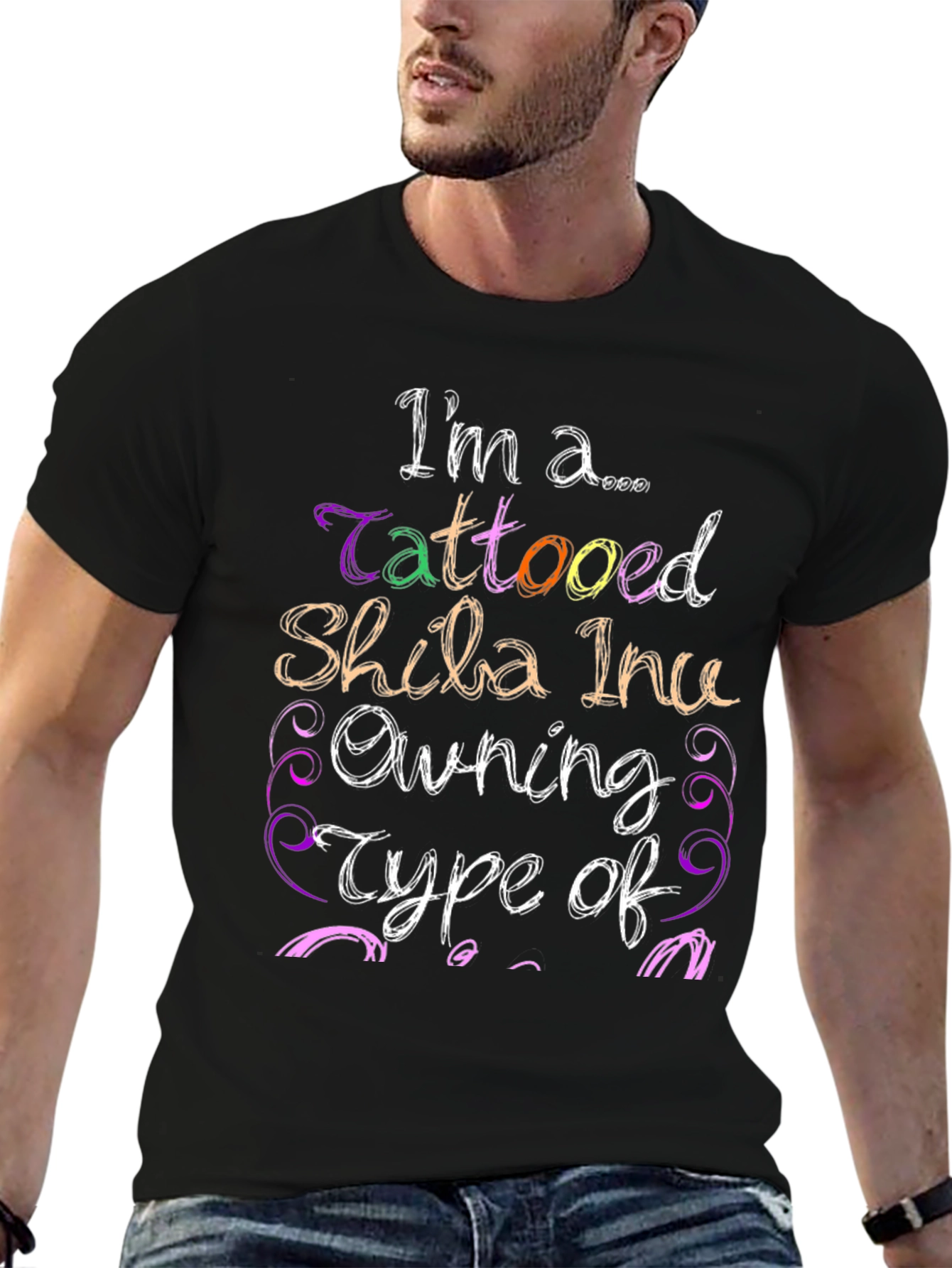 Tattooed Shiba Inu Owner Graphic T-Shirt