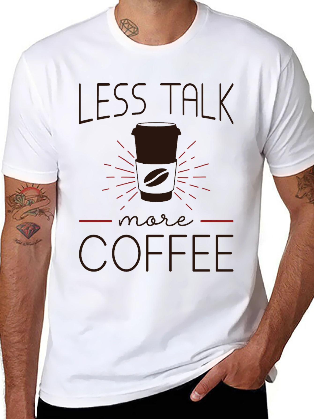 Less Talk More Coffee T-Shirt - Black