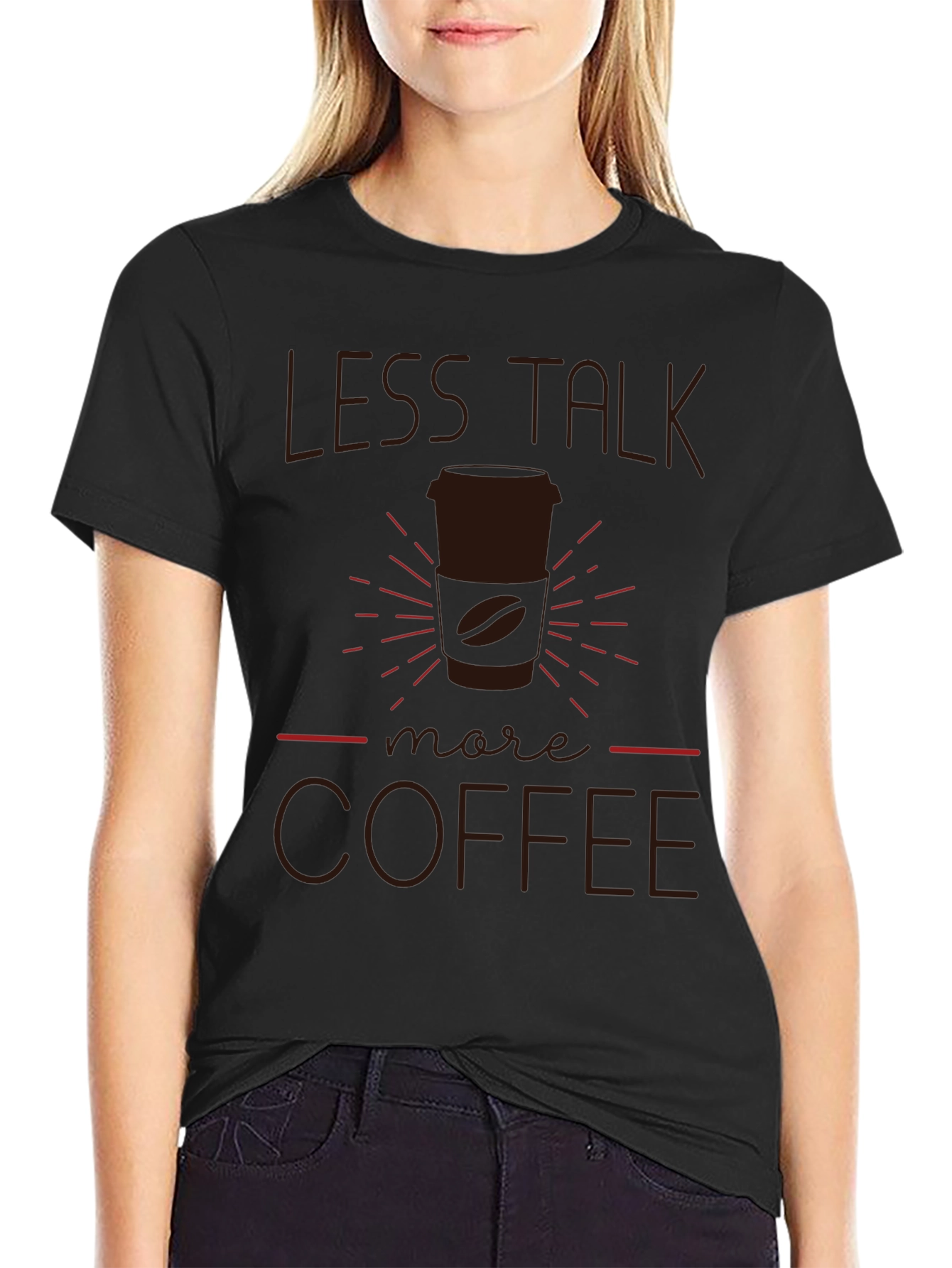 Less Talk More Coffee T-Shirt - Black