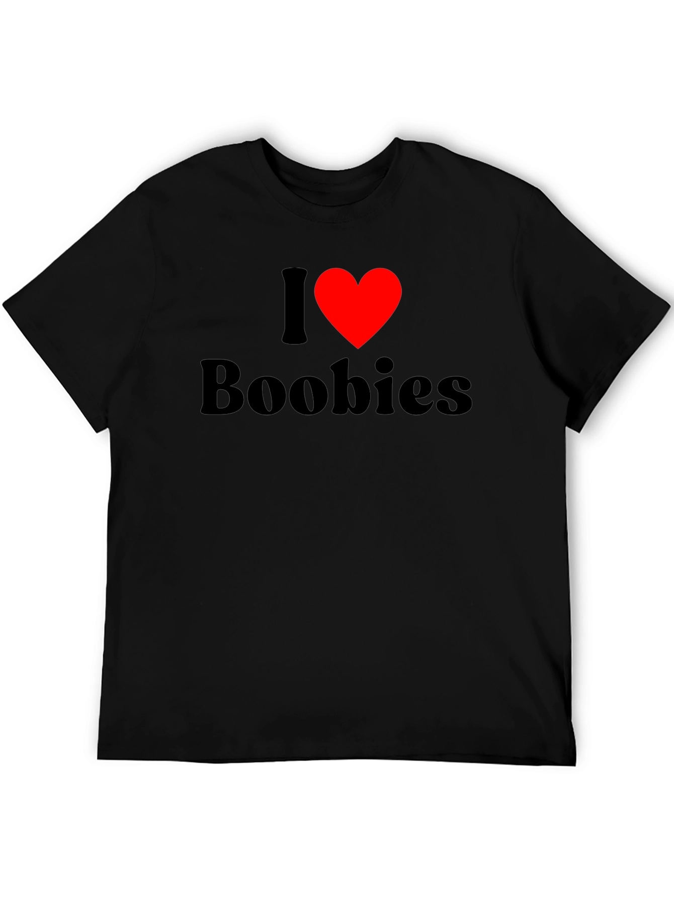I Heart Boobies T-Shirt - Black Cotton Tee