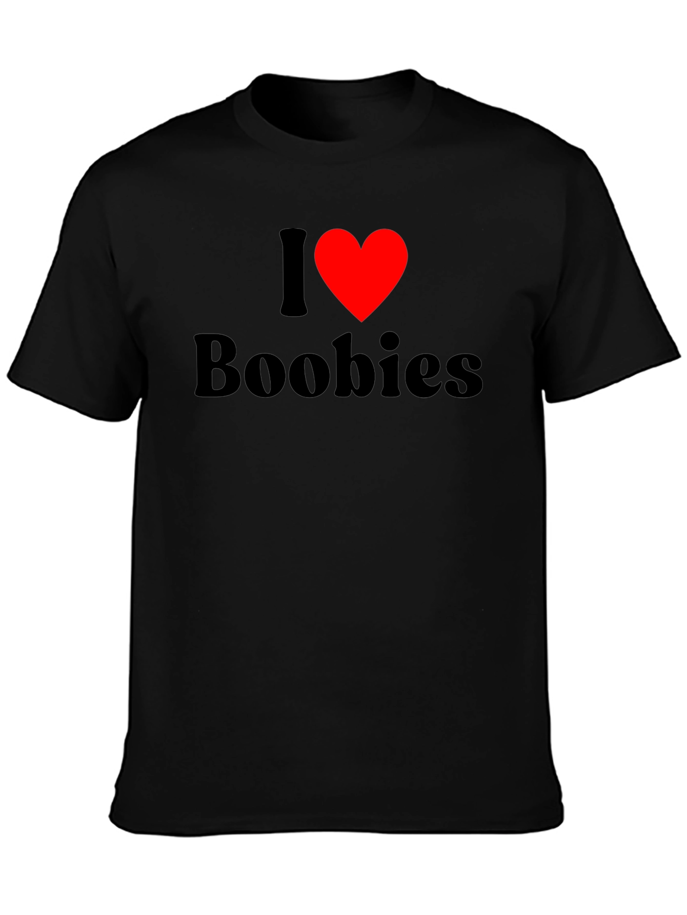 I Heart Boobies T-Shirt - Black Cotton Tee