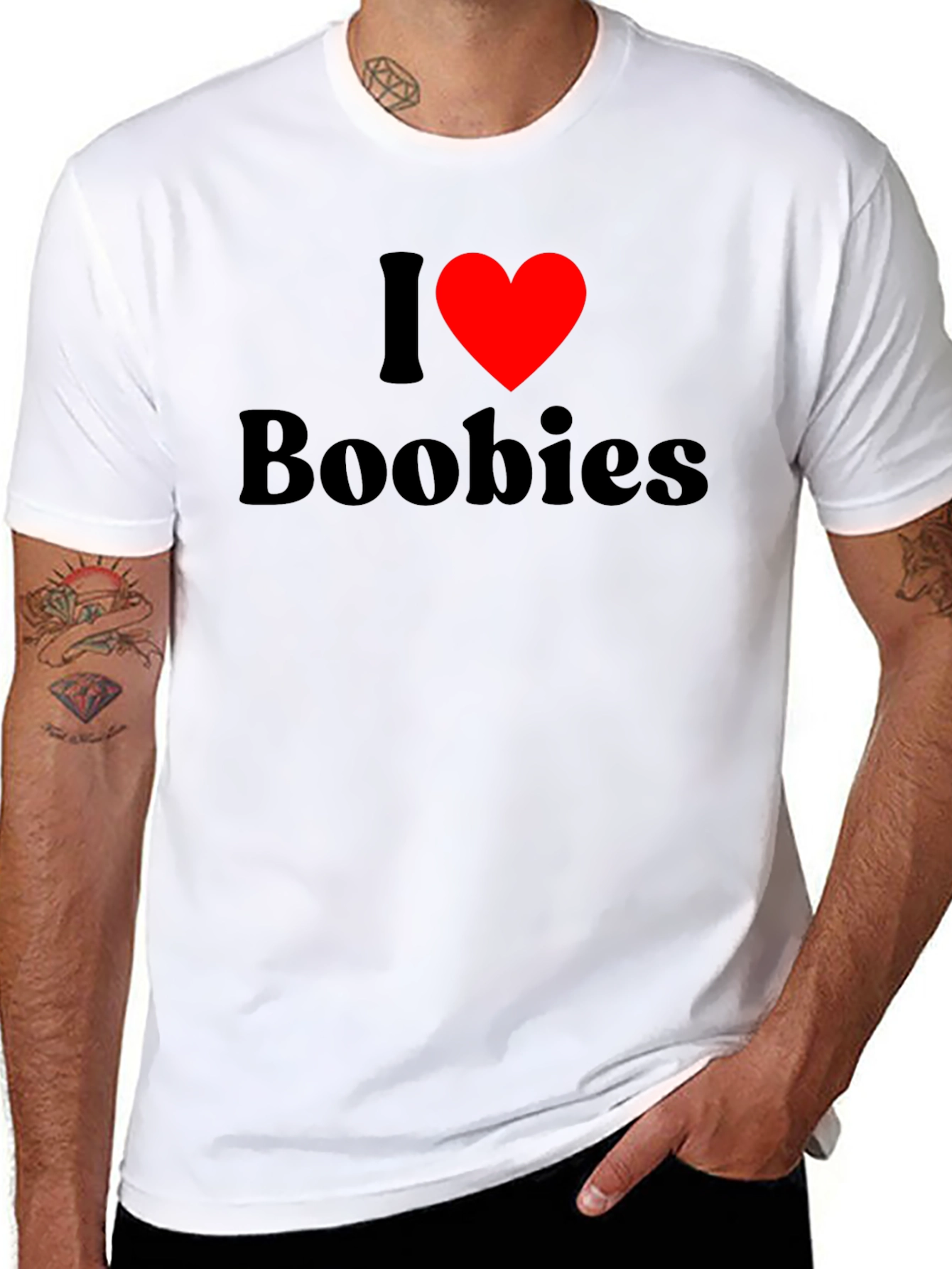 I Heart Boobies T-Shirt - Black Cotton Tee