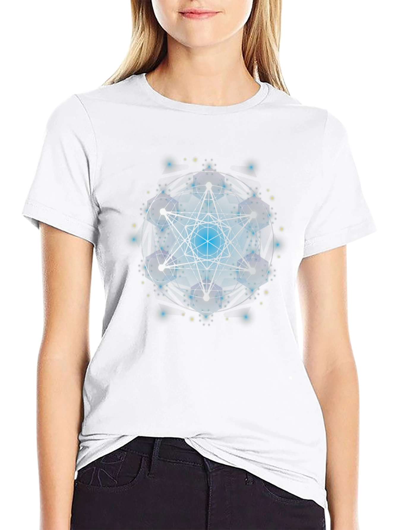 Metatrons Cube Black Graphic Tee