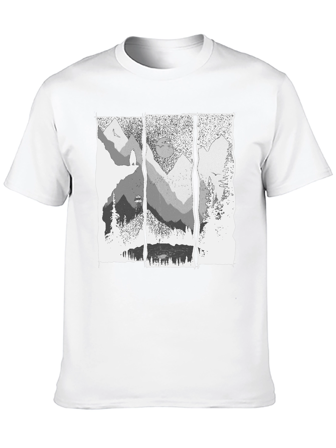 Mountainscape Graphic Tee - Black Cotton