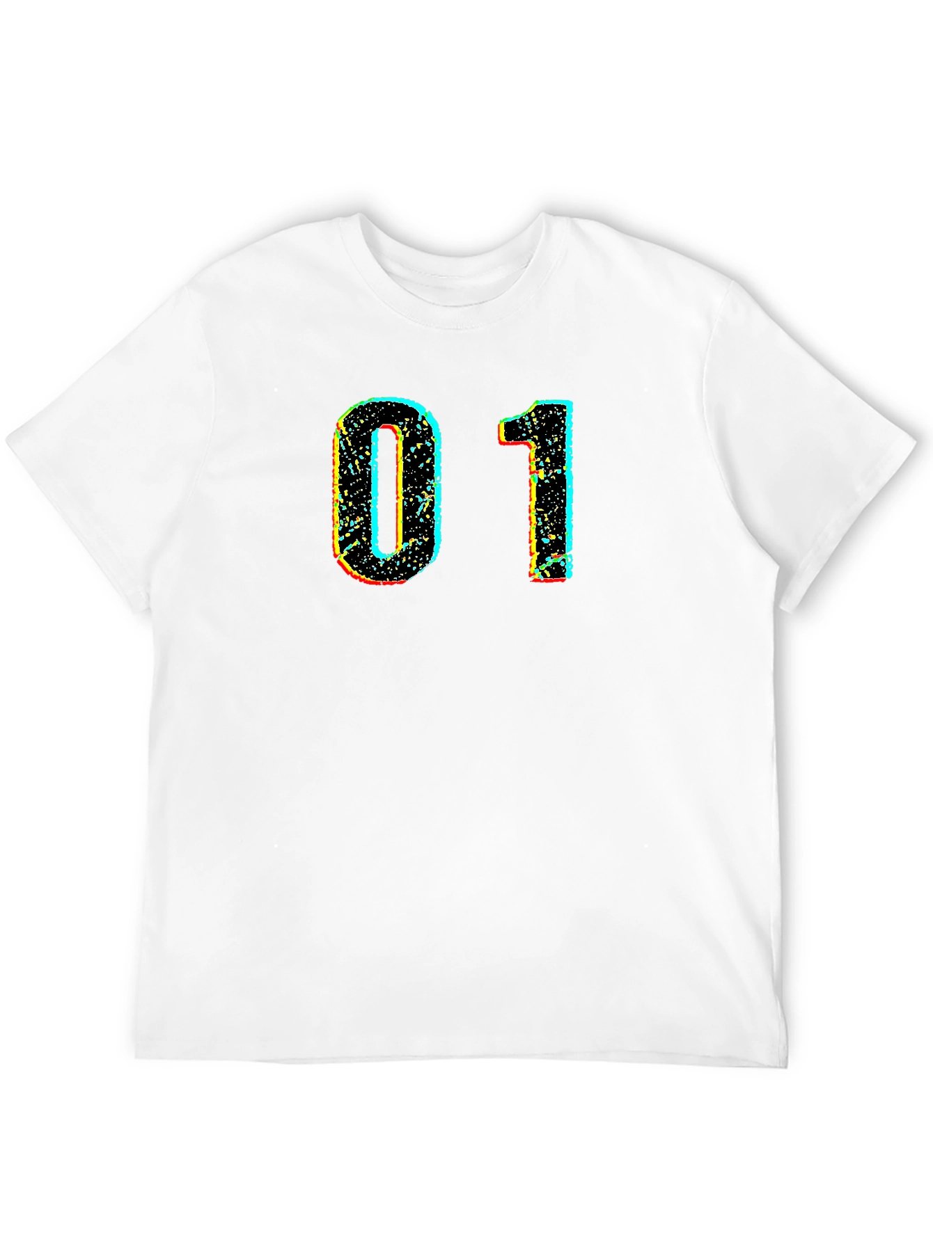 Retro Number 01 Graphic Black T-Shirt