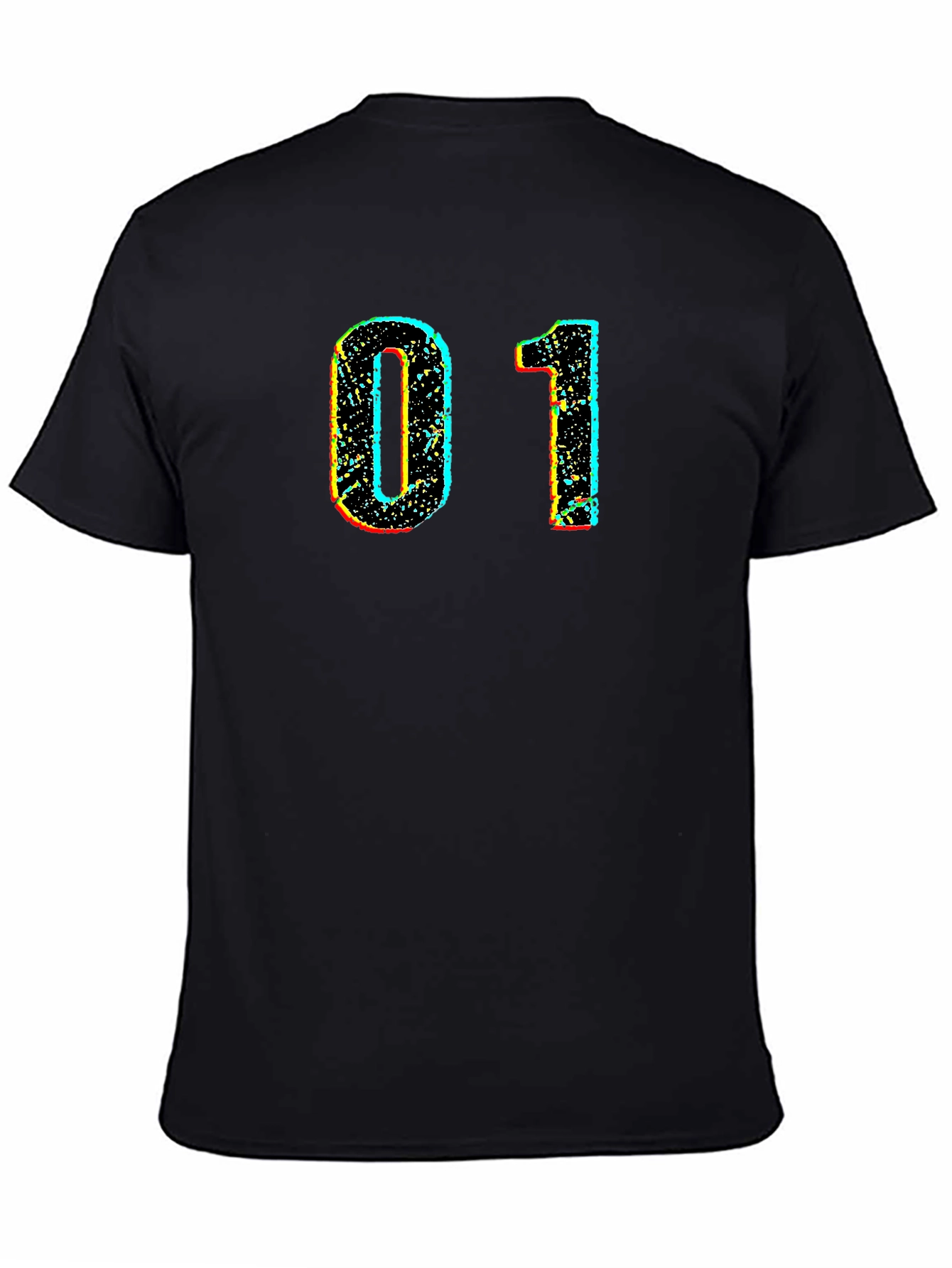 Retro Number 01 Graphic Black T-Shirt