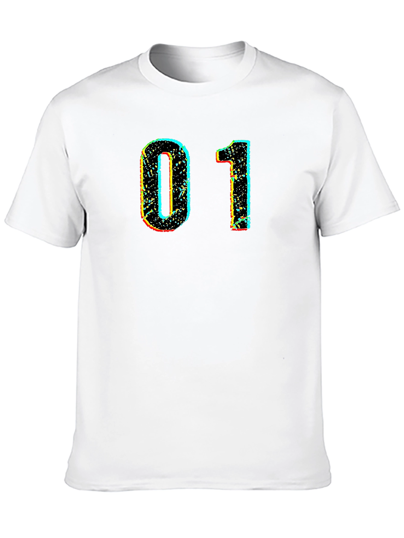 Retro Number 01 Graphic Black T-Shirt