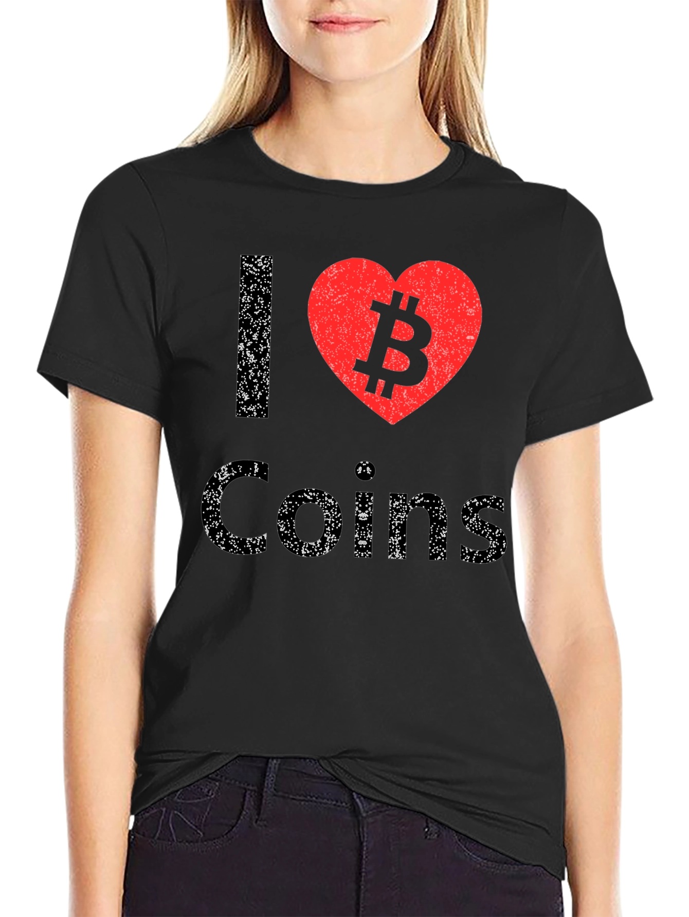 I Heart Coins Bitcoin Graphic Tee - Black