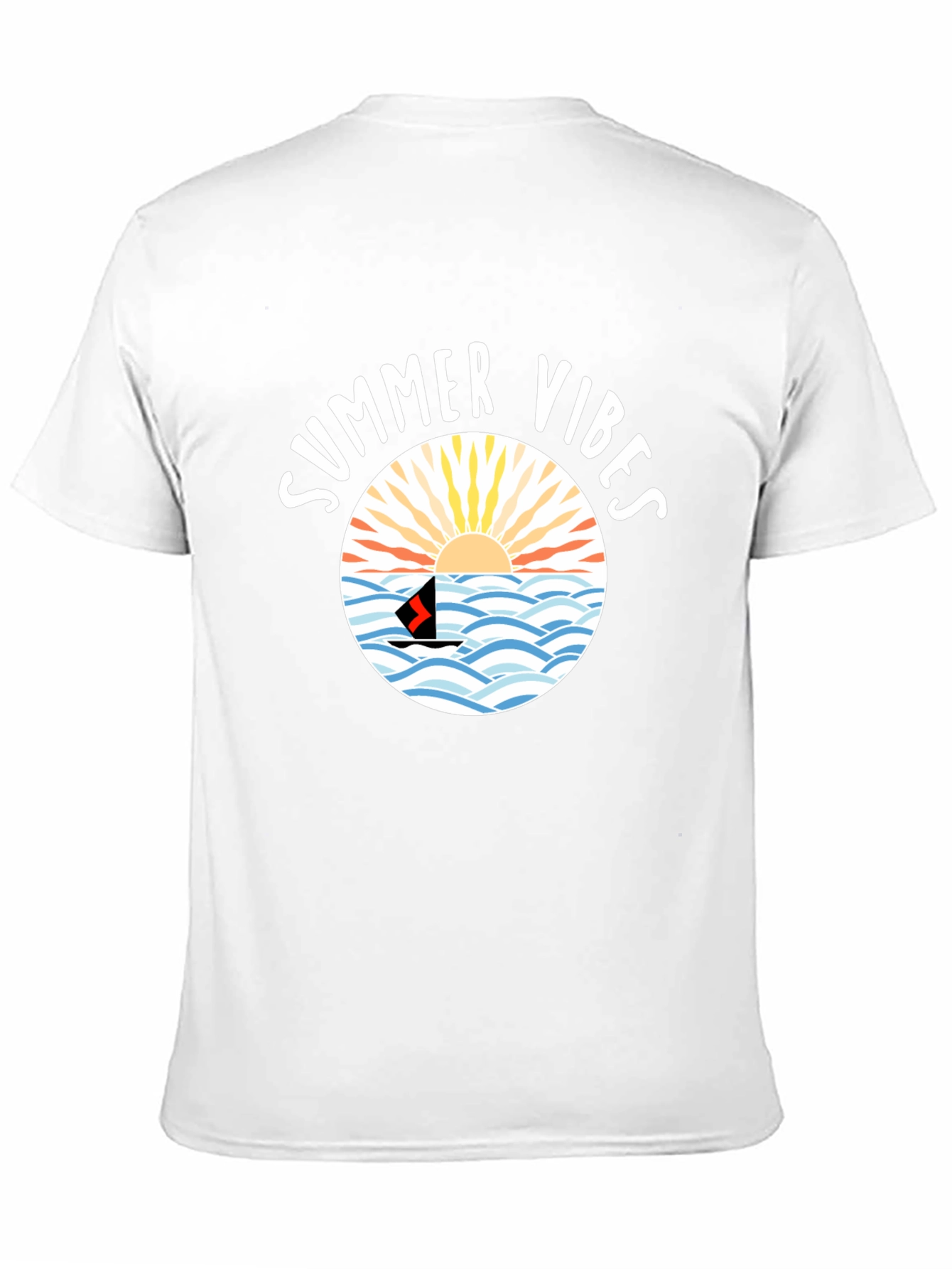 Summer Vibes Graphic Tee - Black Cotton Shirt