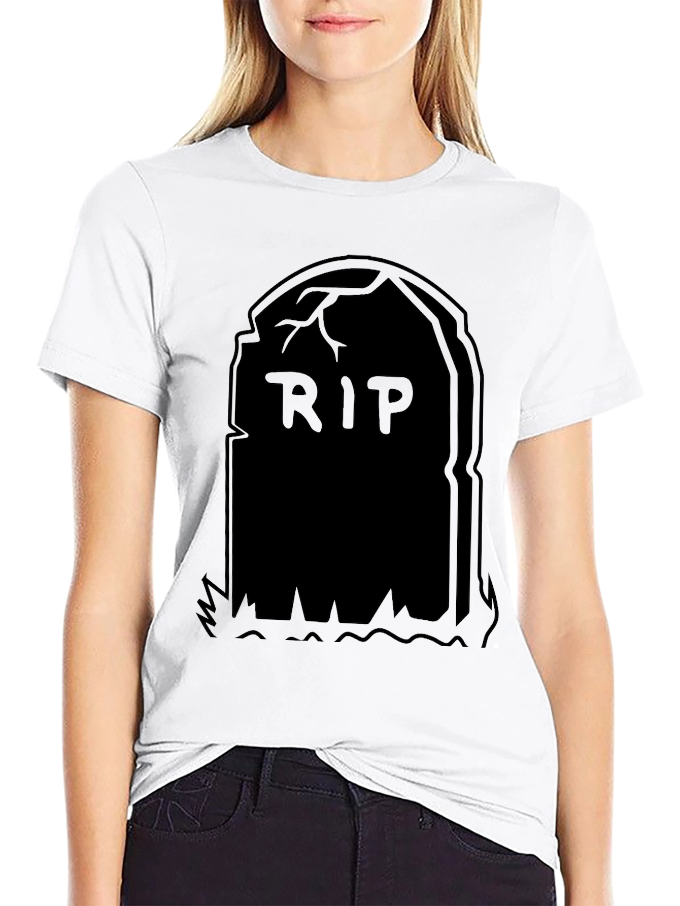 RIP Tombstone Graphic Tee - Black Halloween Shirt