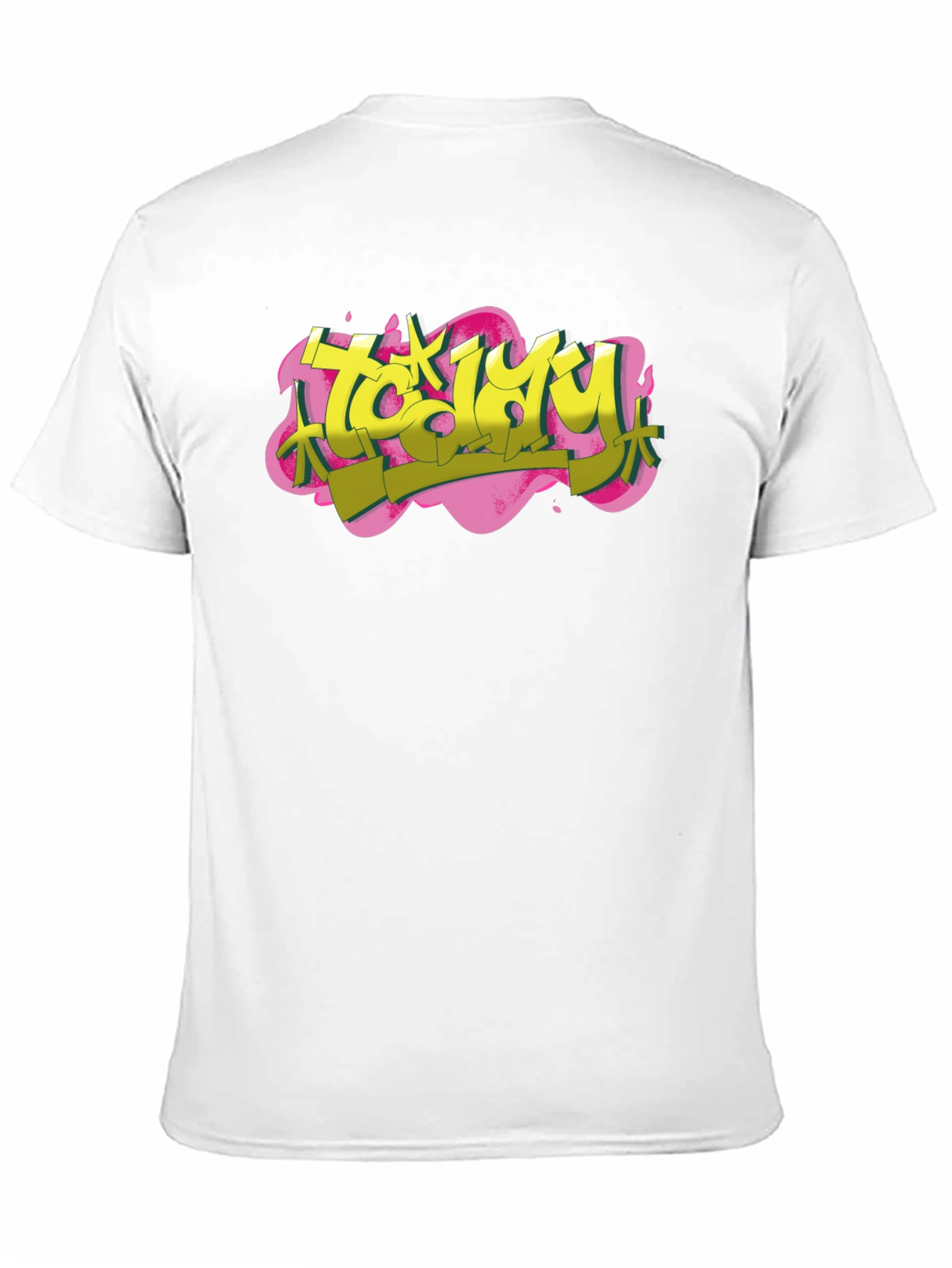 Trendy Graffiti Style Black T-Shirt
