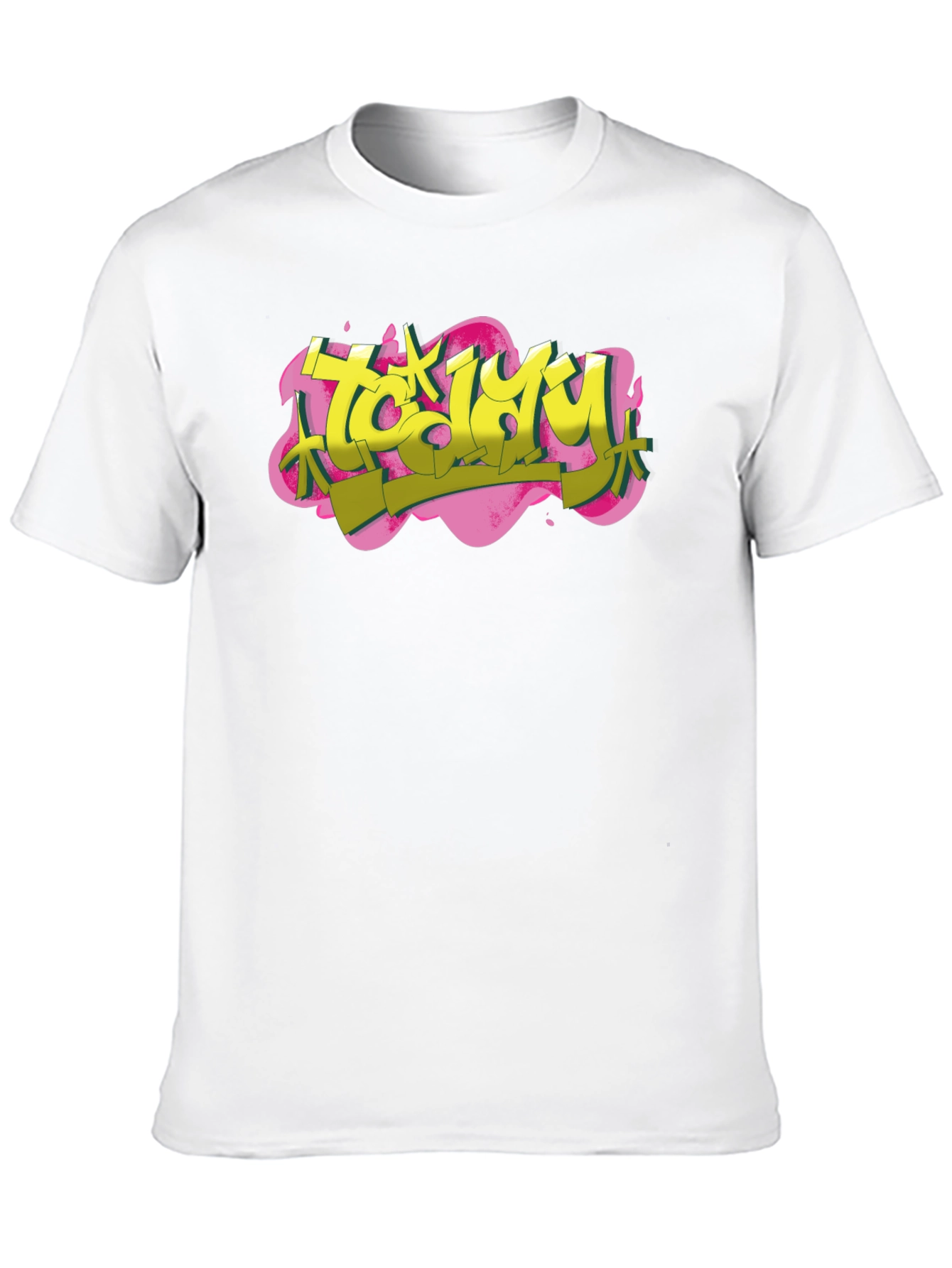Trendy Graffiti Style Black T-Shirt