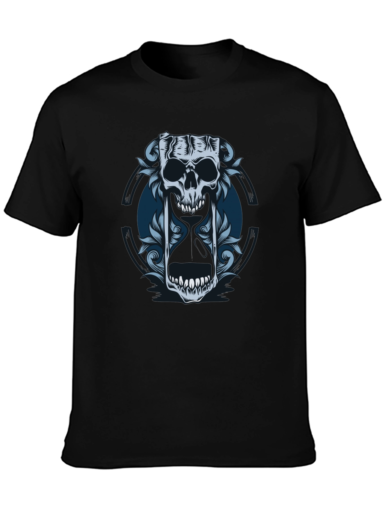 Skull Hourglass Graphic Tee - Edgy Style