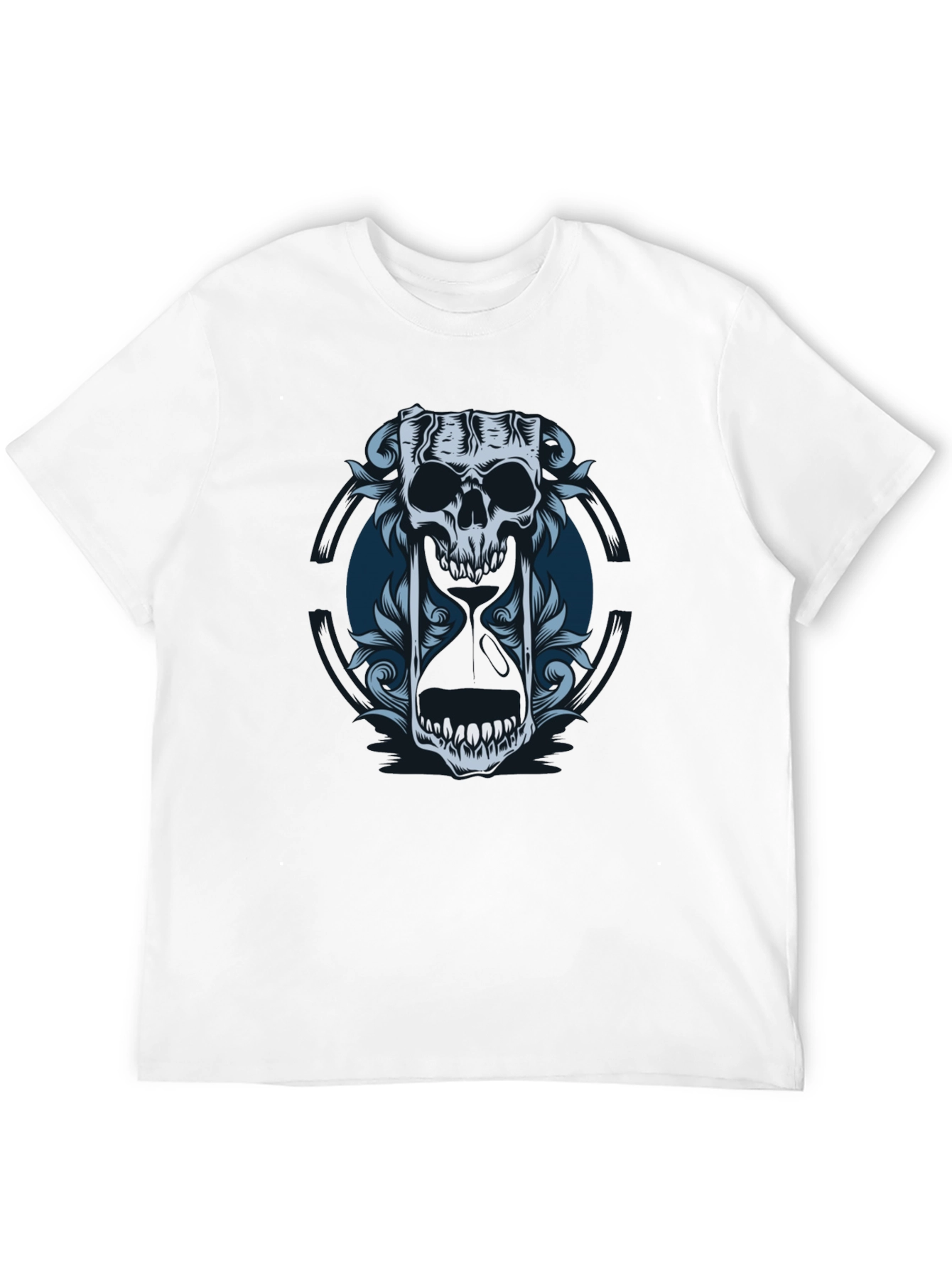 Skull Hourglass Graphic Tee - Edgy Style