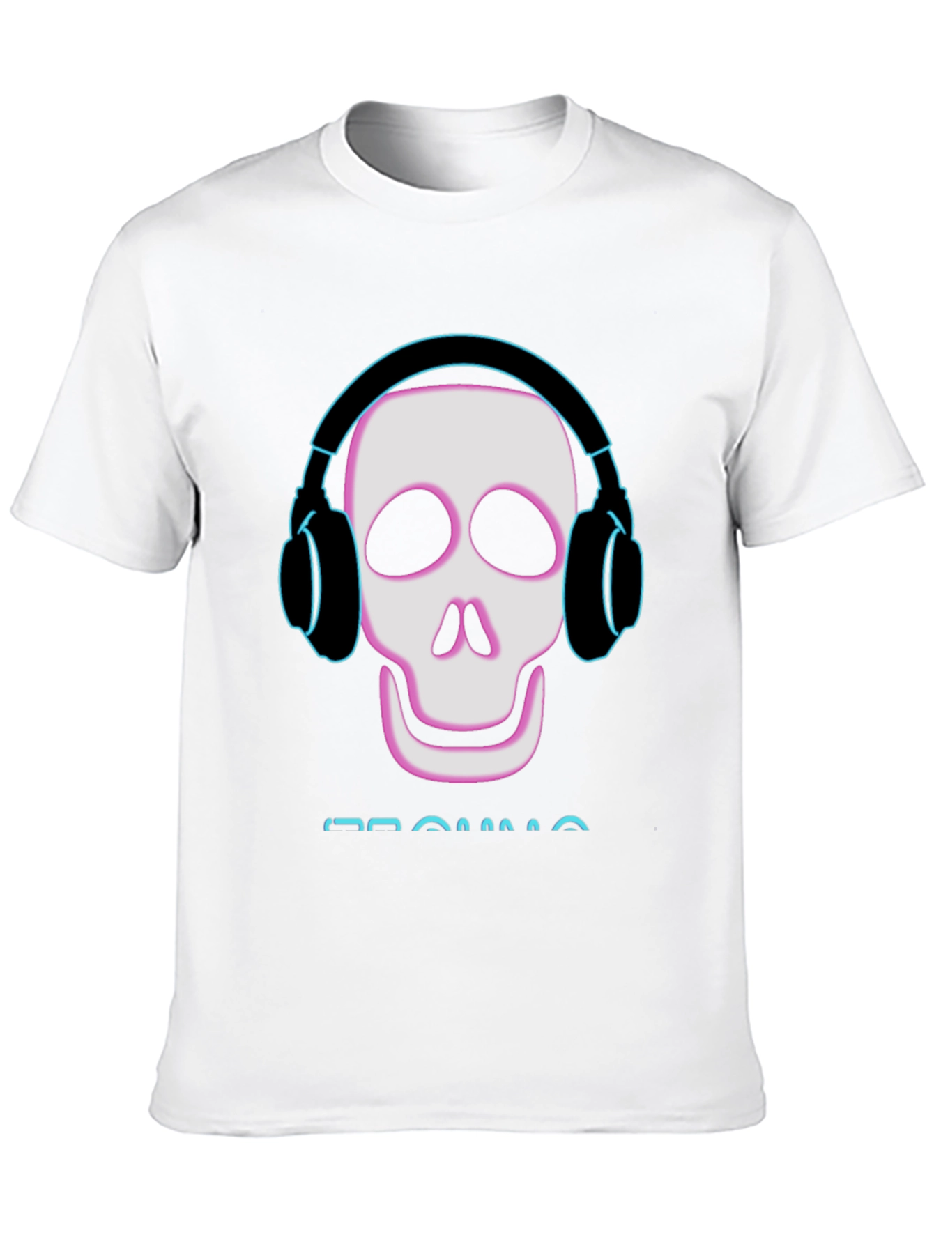 Skull with Headphones Black T-Shirt