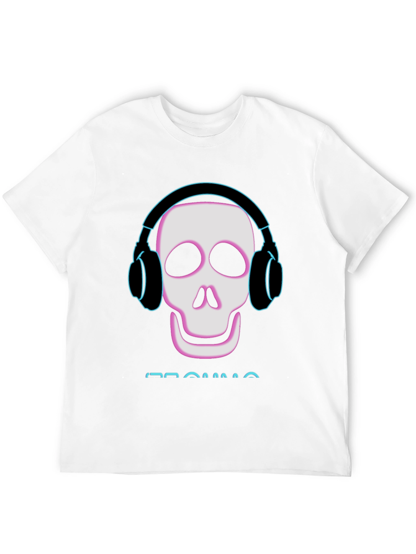 Skull with Headphones Black T-Shirt