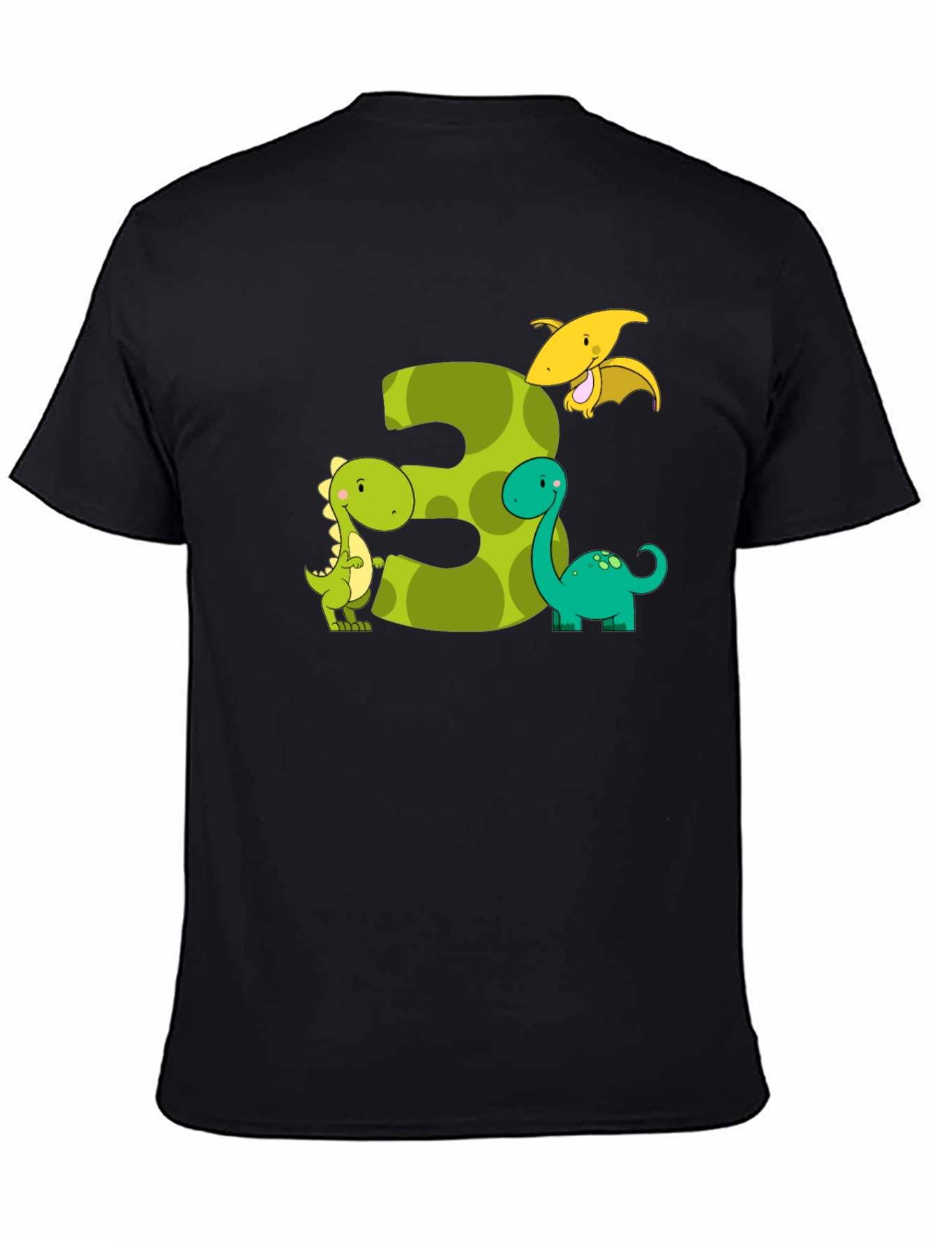 Dinosaur 3rd Birthday Black T-Shirt